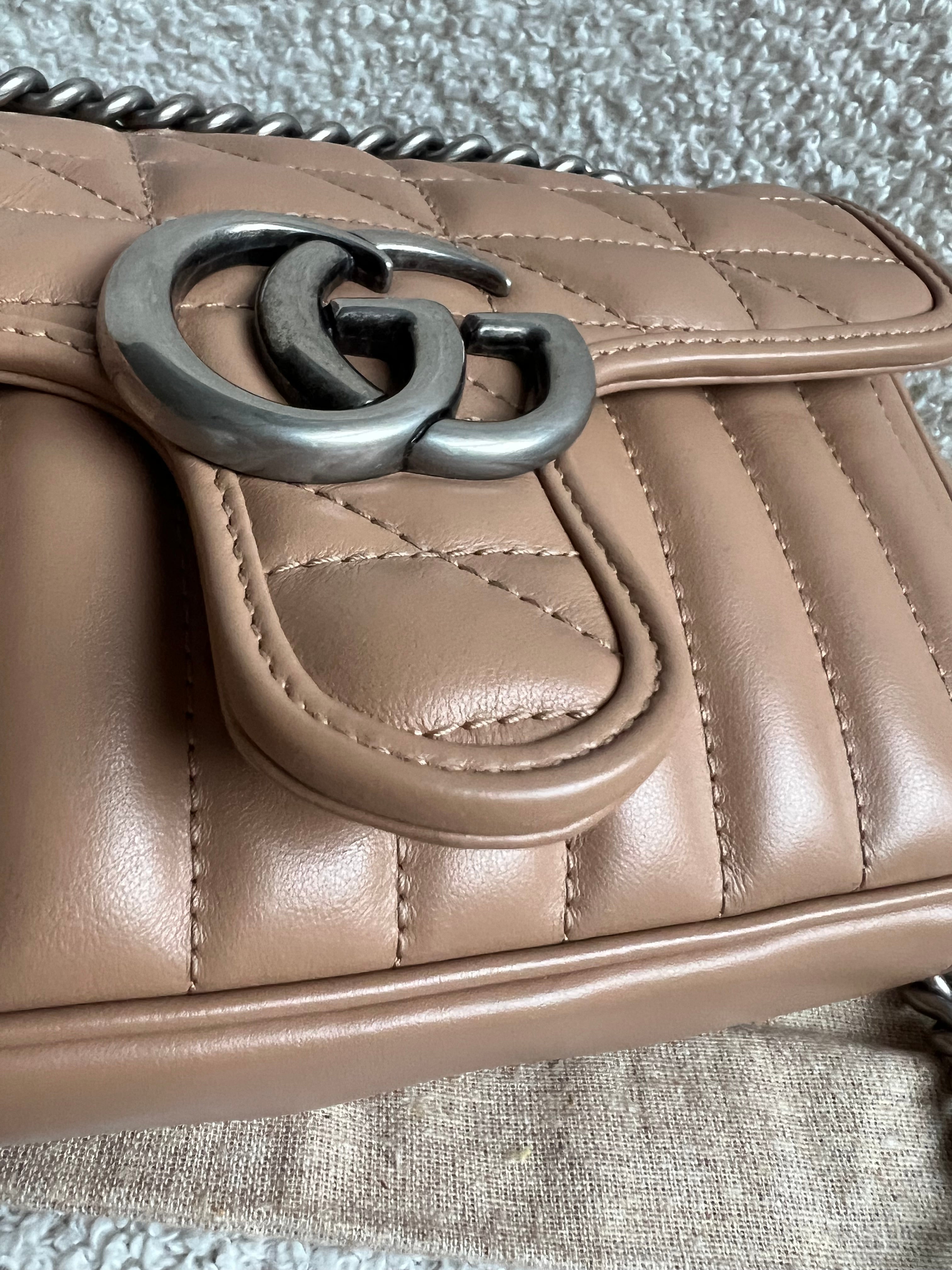 Gucci GG Beige Aria Marmont Mini Shoulder Bag (RRP £1800)