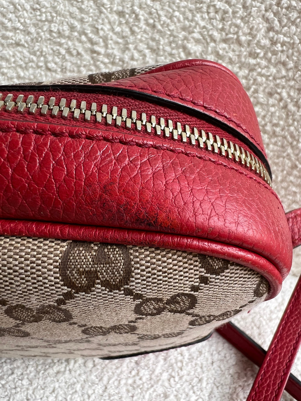 Gucci Bree GG Canvas Red Small Messenger Bag