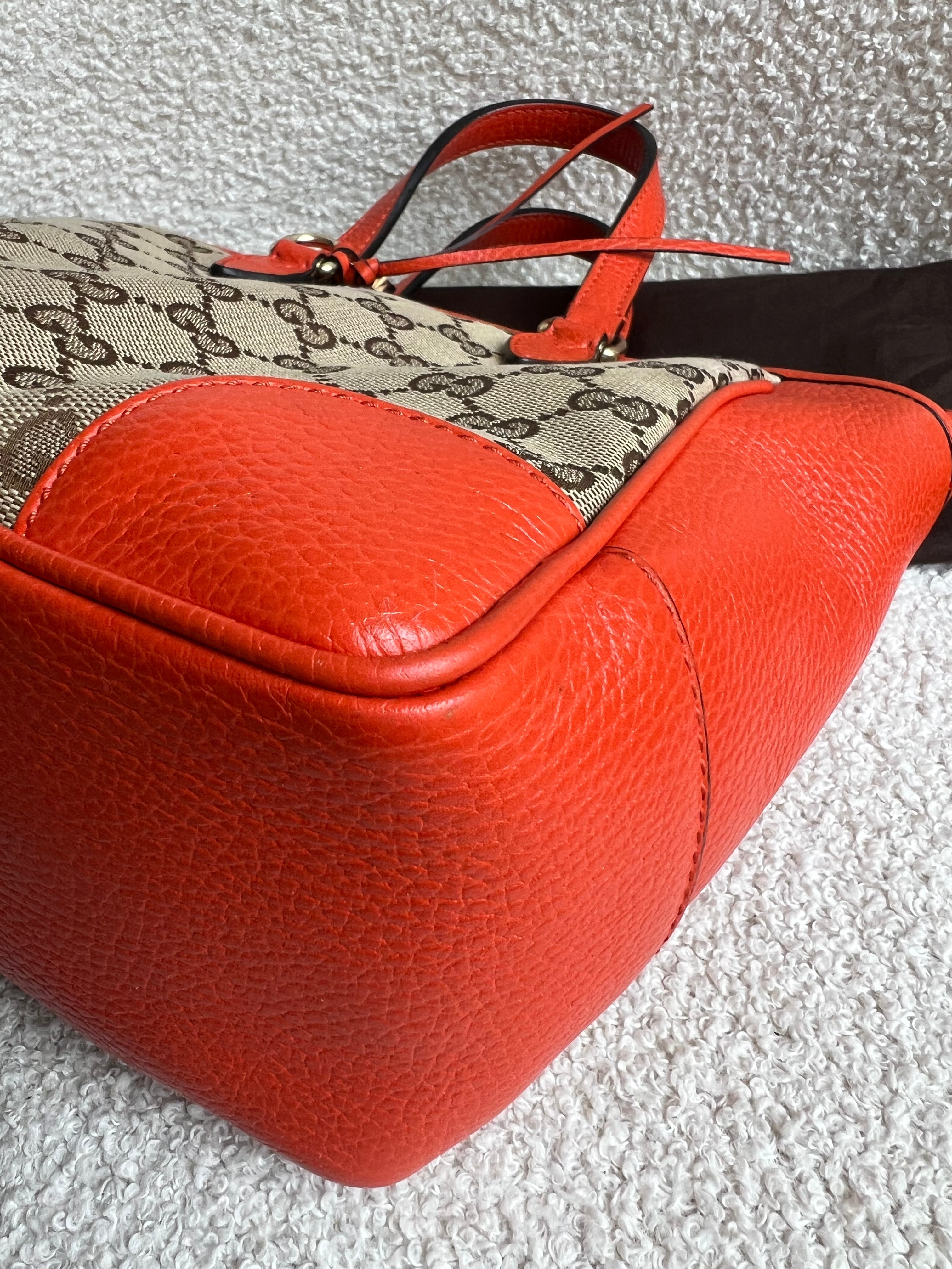 Gucci Bree GG canvas and orange Tote Bag