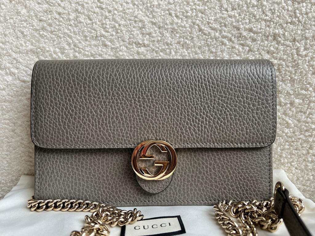 Gucci Dollar Grey Interlocking Chain Wallet