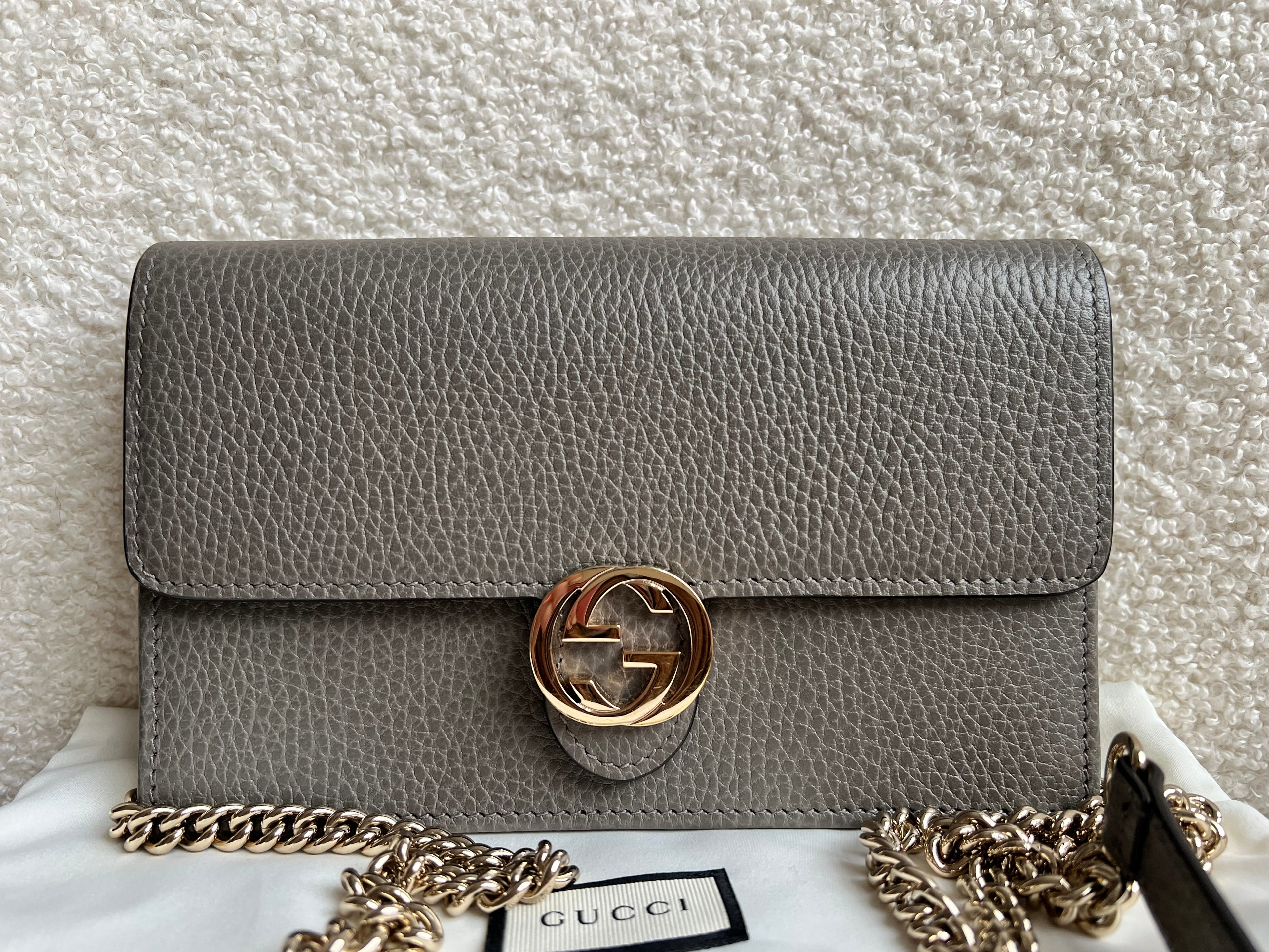 Gucci Dollar Grey Interlocking Chain Wallet