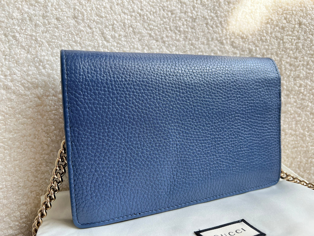 Gucci Blue Soho Chain Wallet