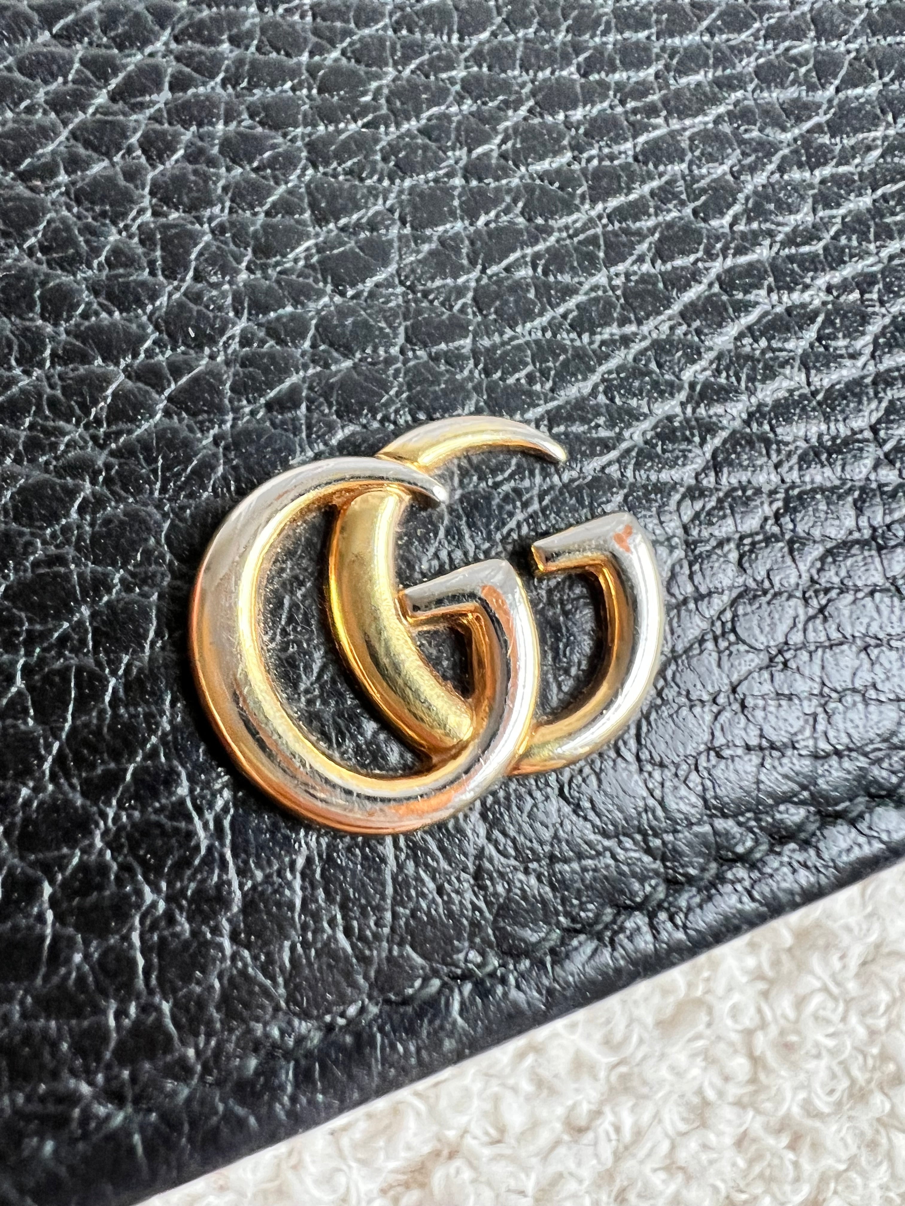 Gucci Black GG Marmont Chain Wallet (RRP £790)
