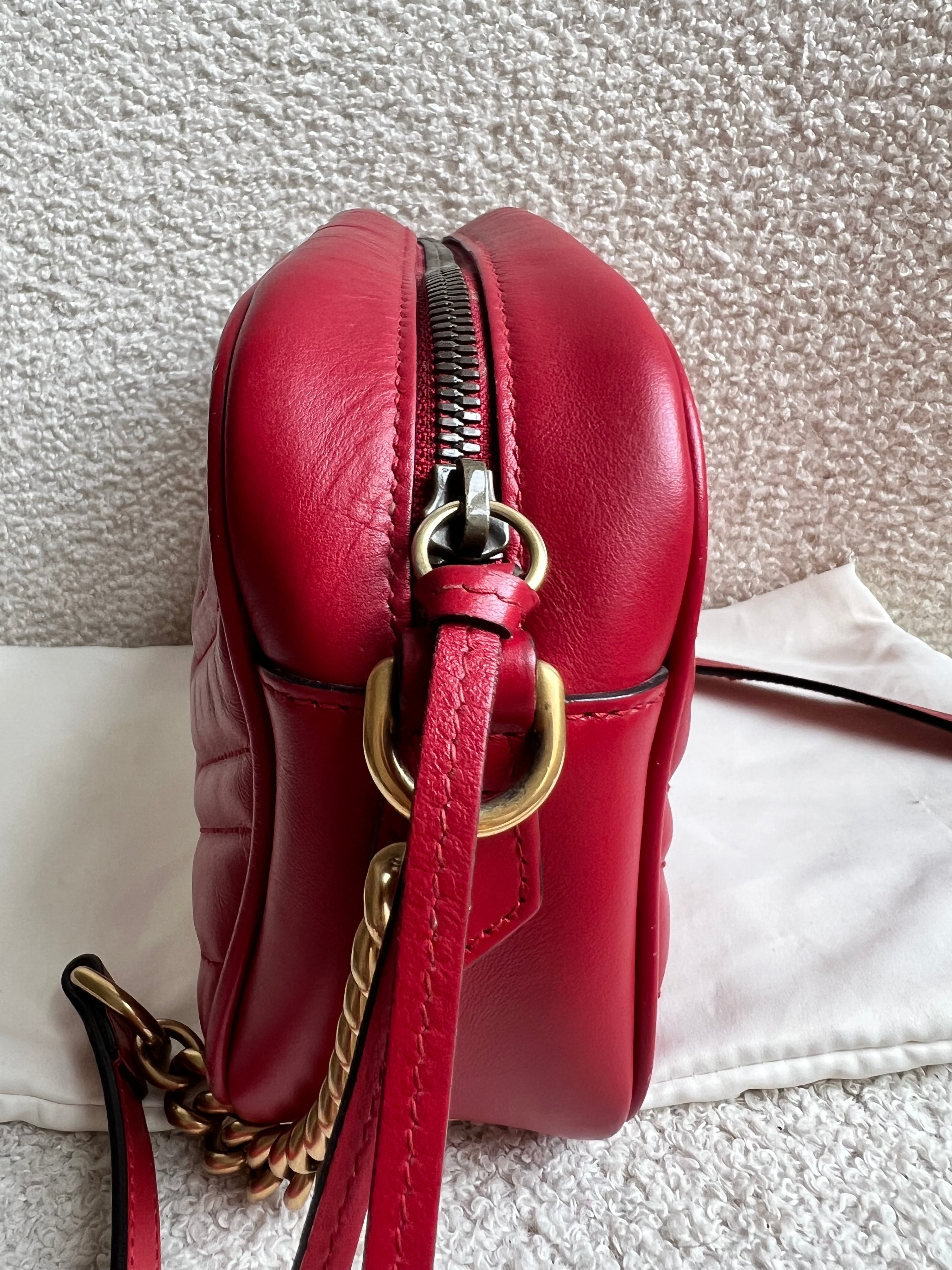 Gucci GG Red Marmont Small Shoulder Bag (RRP £1,440)