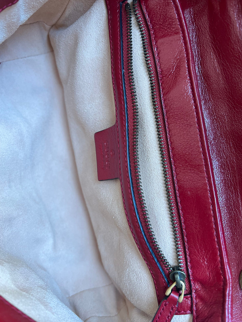 Gucci GG Black and Red Torchon Marmont Small Shoulder Bag