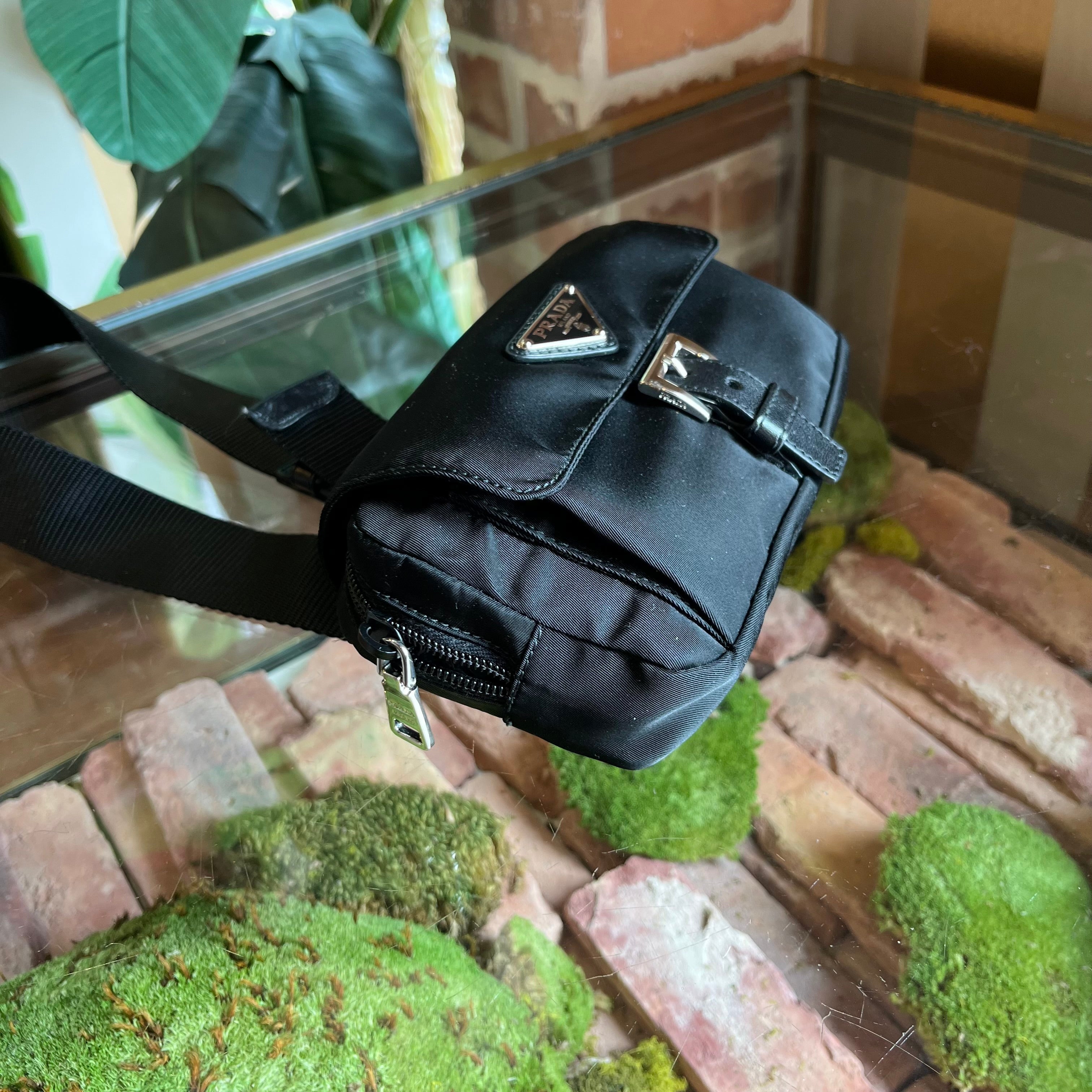 PRADA Black Nylon Belt Bag