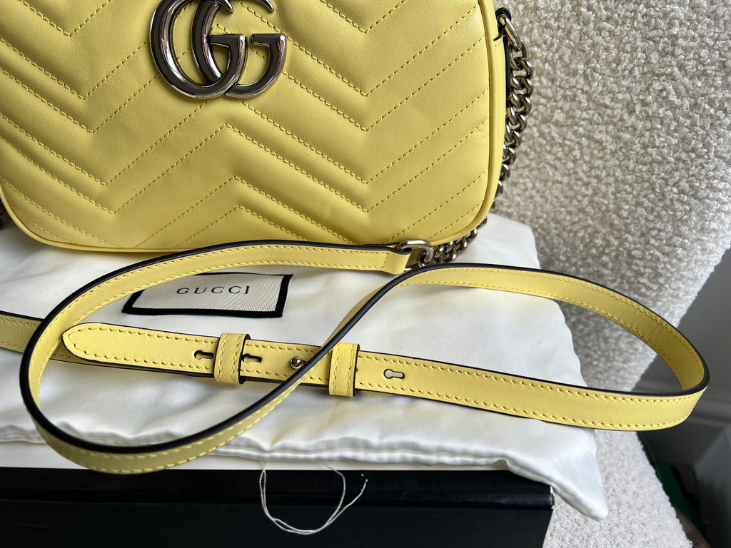 Gucci GG Pale Yellow Marmont Small Shoulder Bag (RRP £1440)