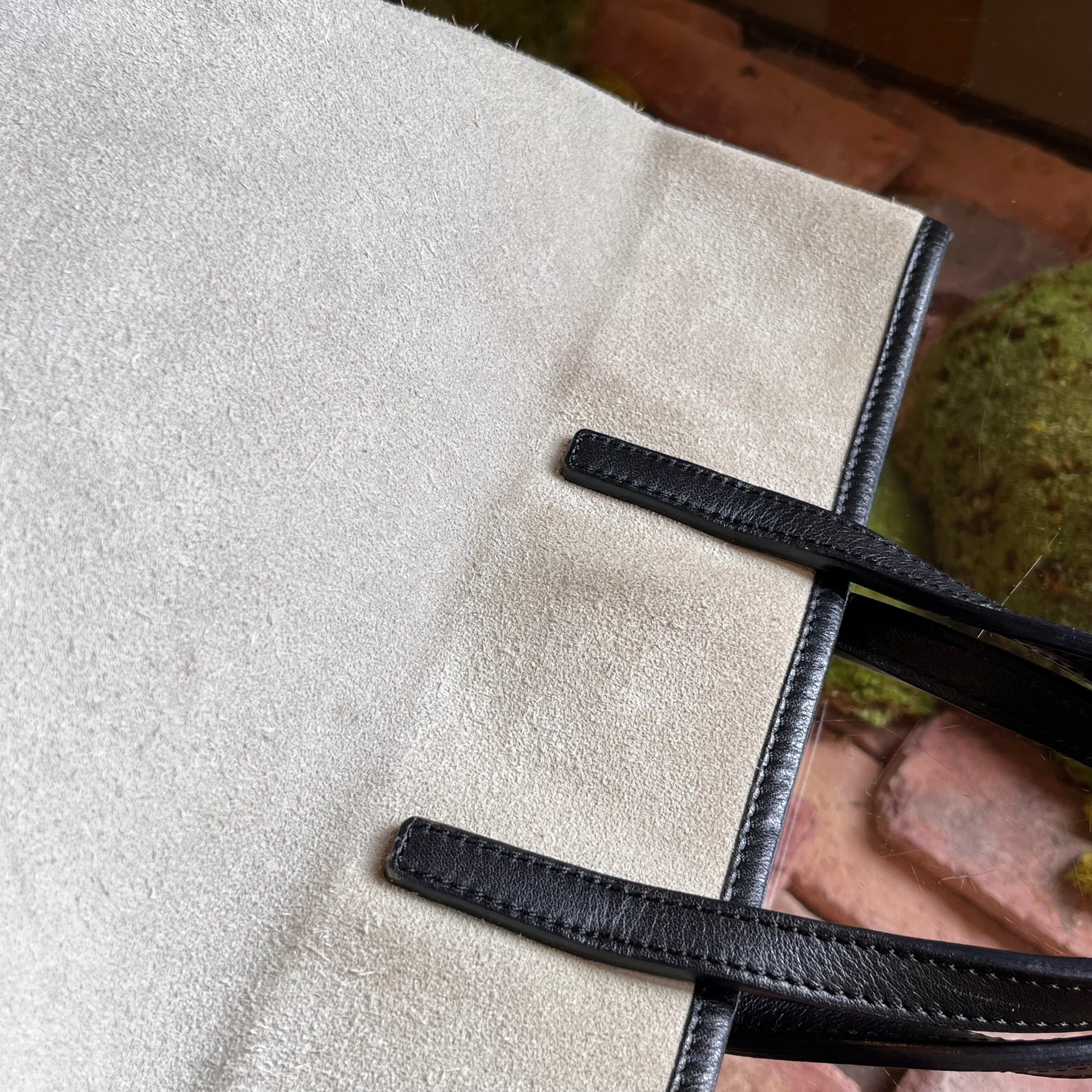 LOEWE Anagram Gray Suede Tote