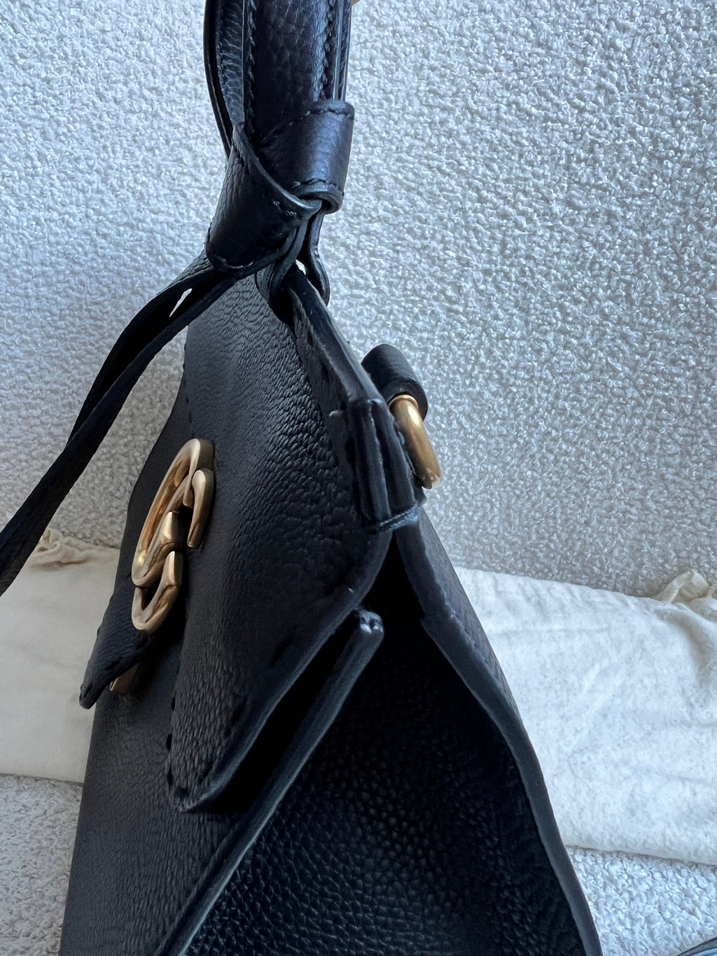 Gucci GG Black Medium Marmont Top Handle Bag