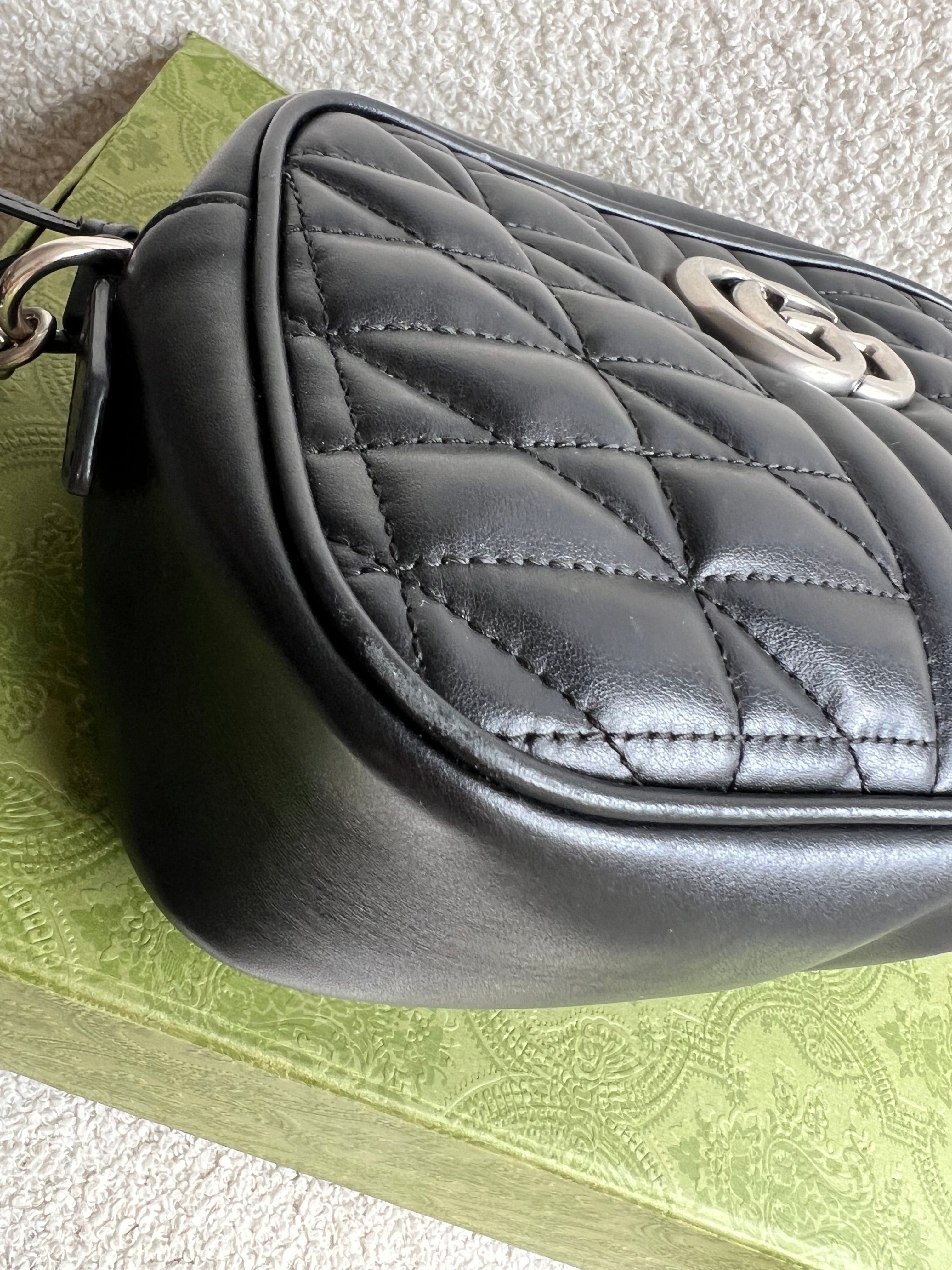 Gucci Aria GG Black Marmont Small Shoulder Bag (RRP £1440)
