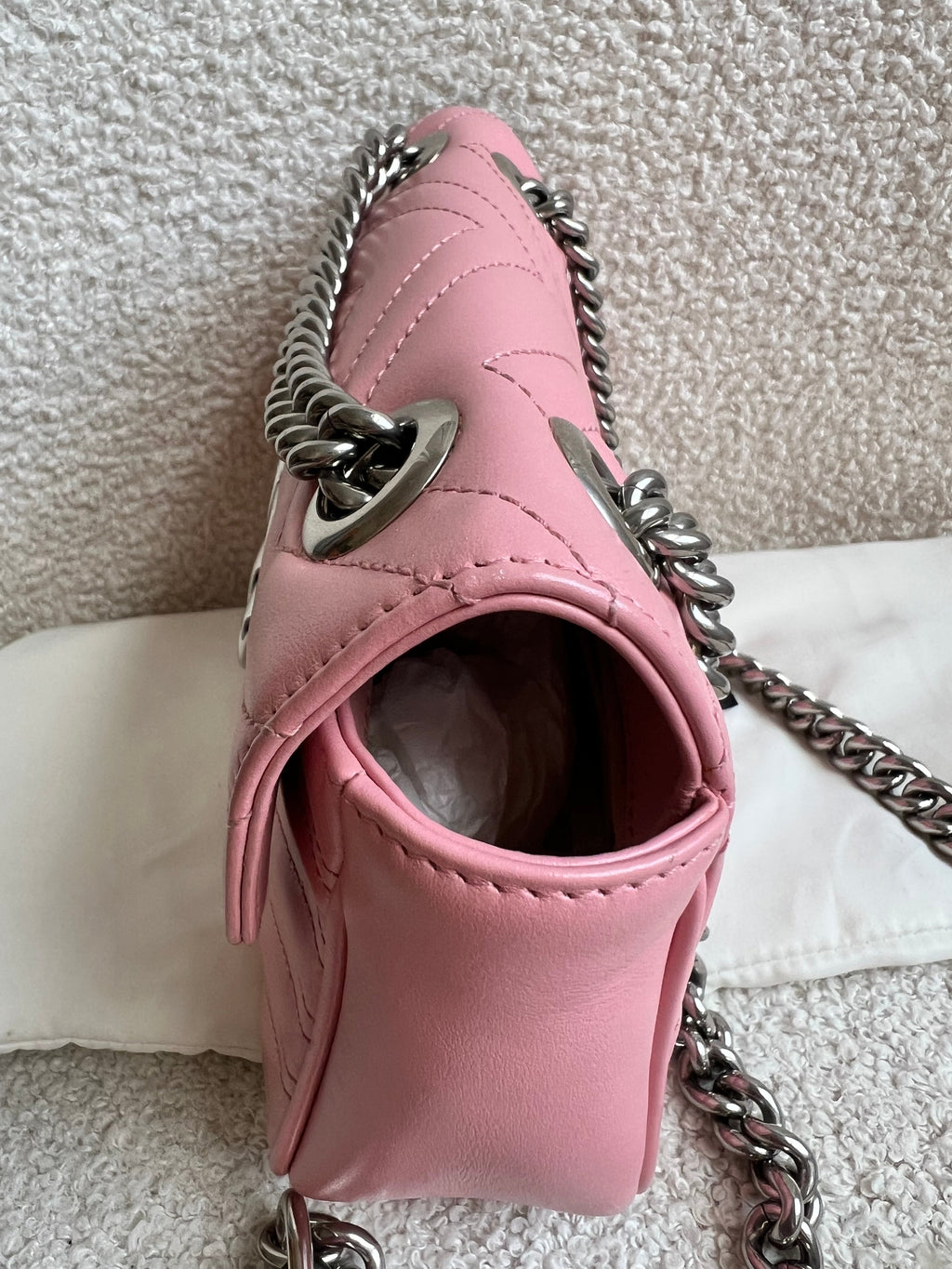 Gucci GG Pale Pink Marmont Mini Shoulder Bag (RRP £1,890)