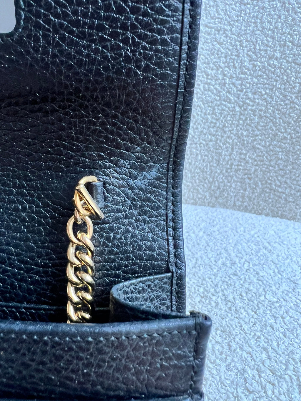 Gucci Black GG Marmont Chain Wallet (RRP £790)