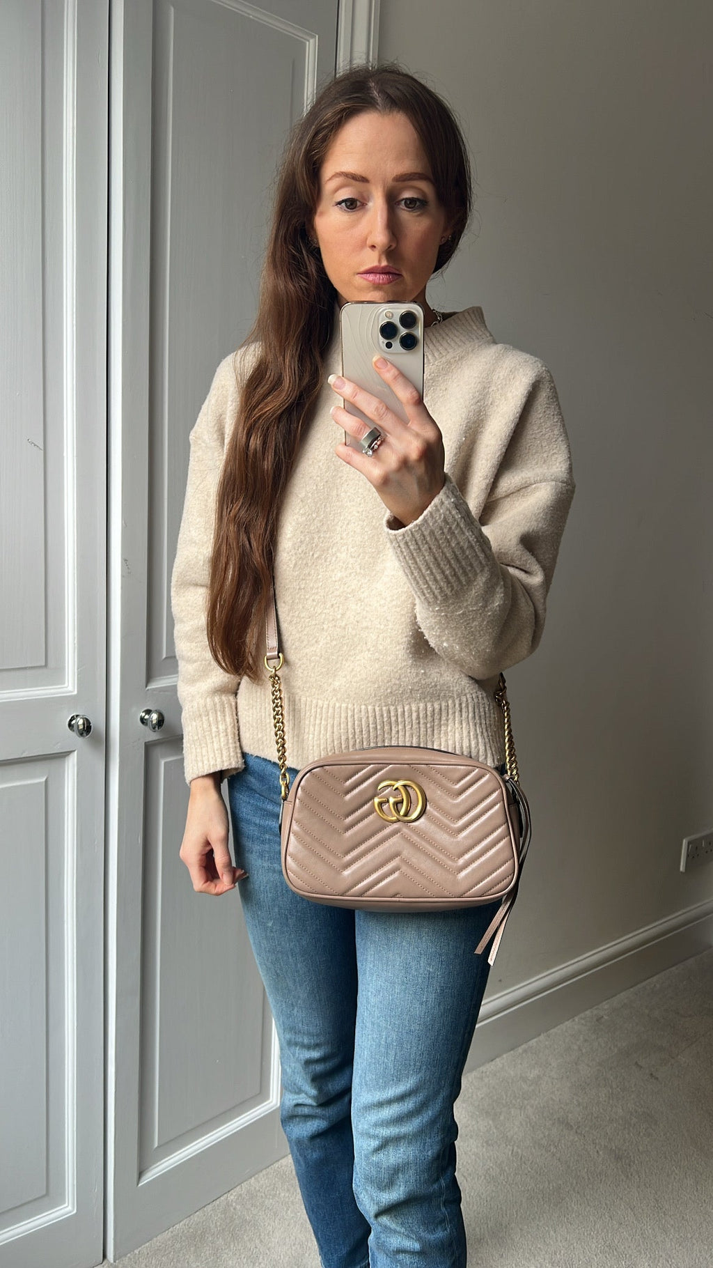 Gucci GG Marmont Dusty Pink Small Shoulder Bag (RRP £1440)