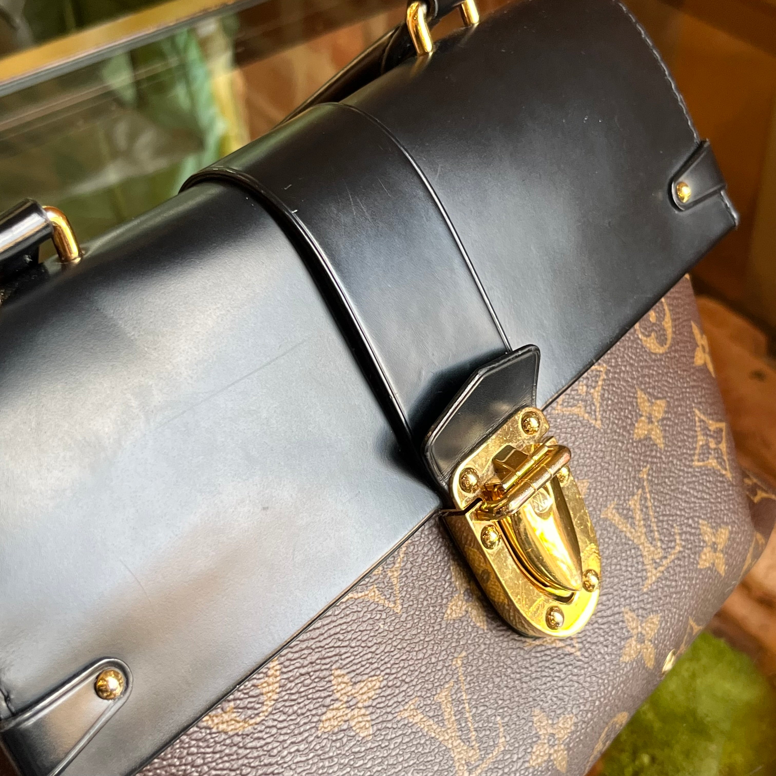 LOUIS VUITTON One Handle Noir Monogram Canvas Top Handle Bag