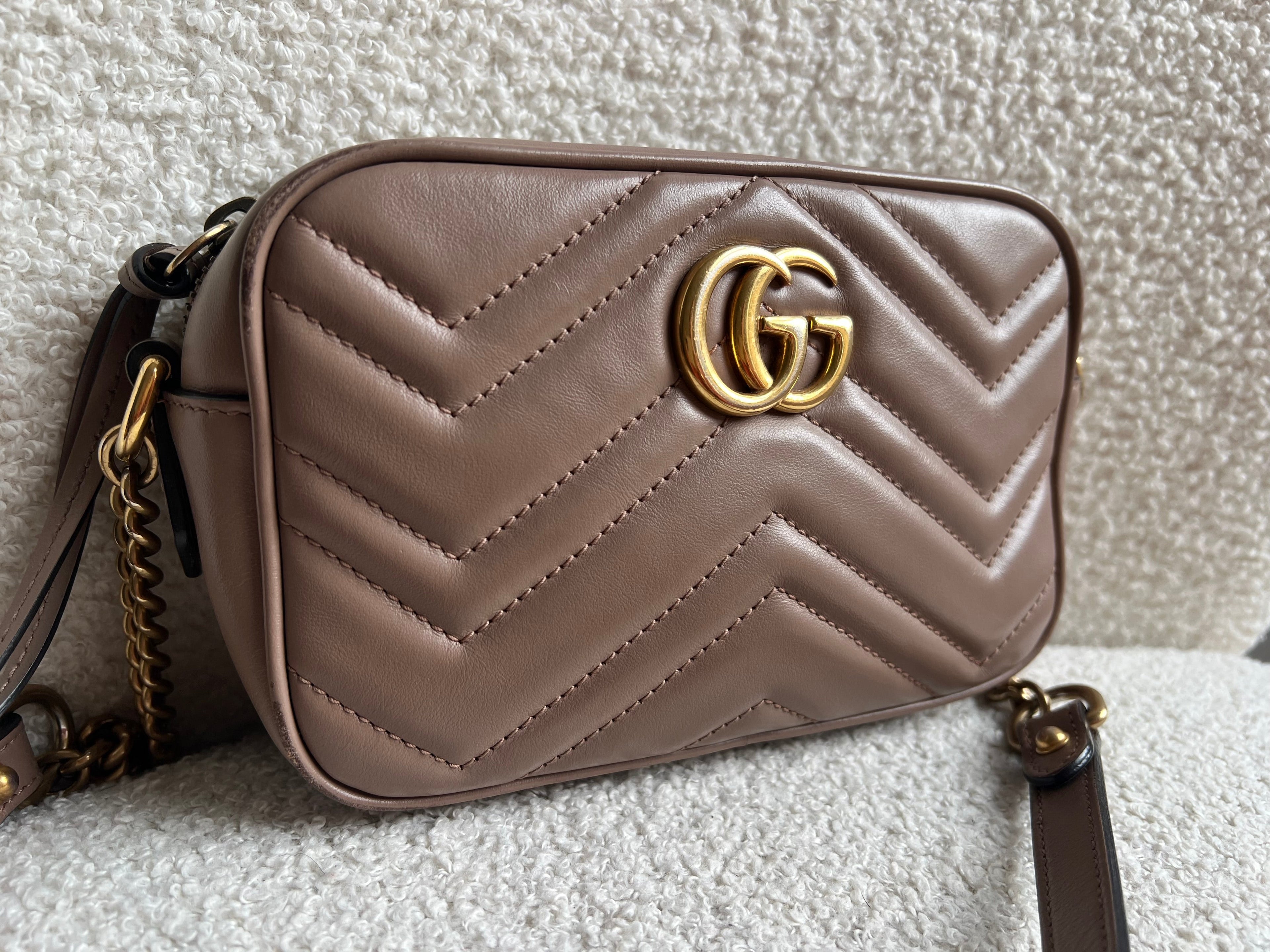 Gucci GG Dusty Pink Marmont Mini Shoulder Bag (RRP £1,360)