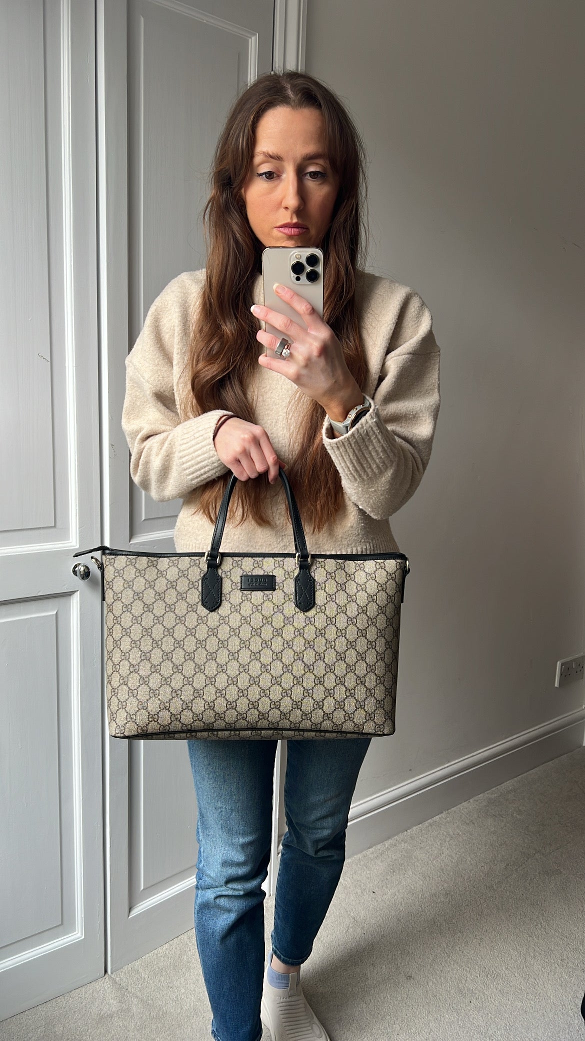 Gucci GG Supreme Coated Canvas Convertible Zip Tote