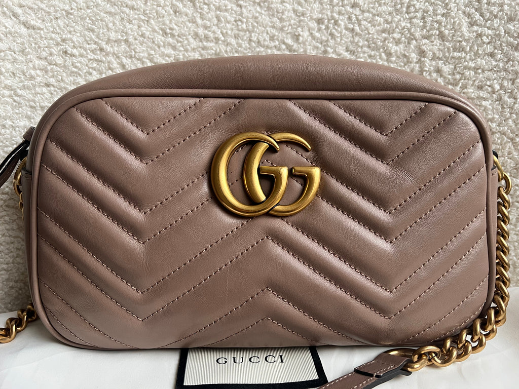 Gucci GG Marmont Dusty Pink Small Shoulder Bag (RRP £1440)