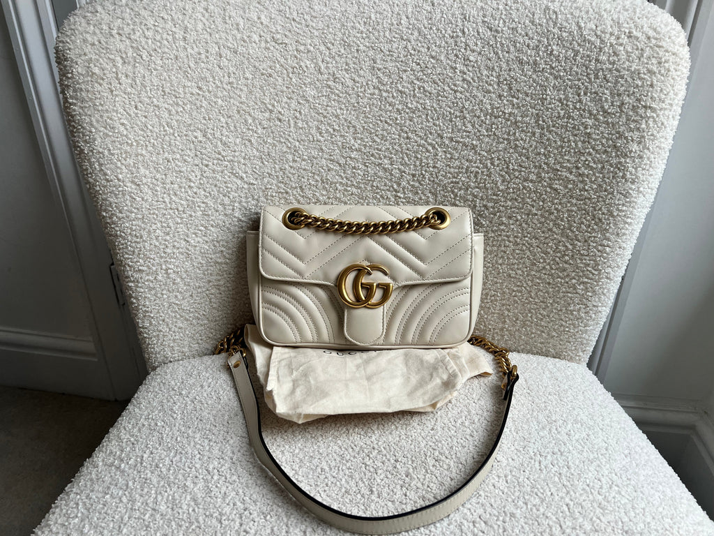Gucci GG White Marmont Mini Shoulder Bag (RRP £1,890)