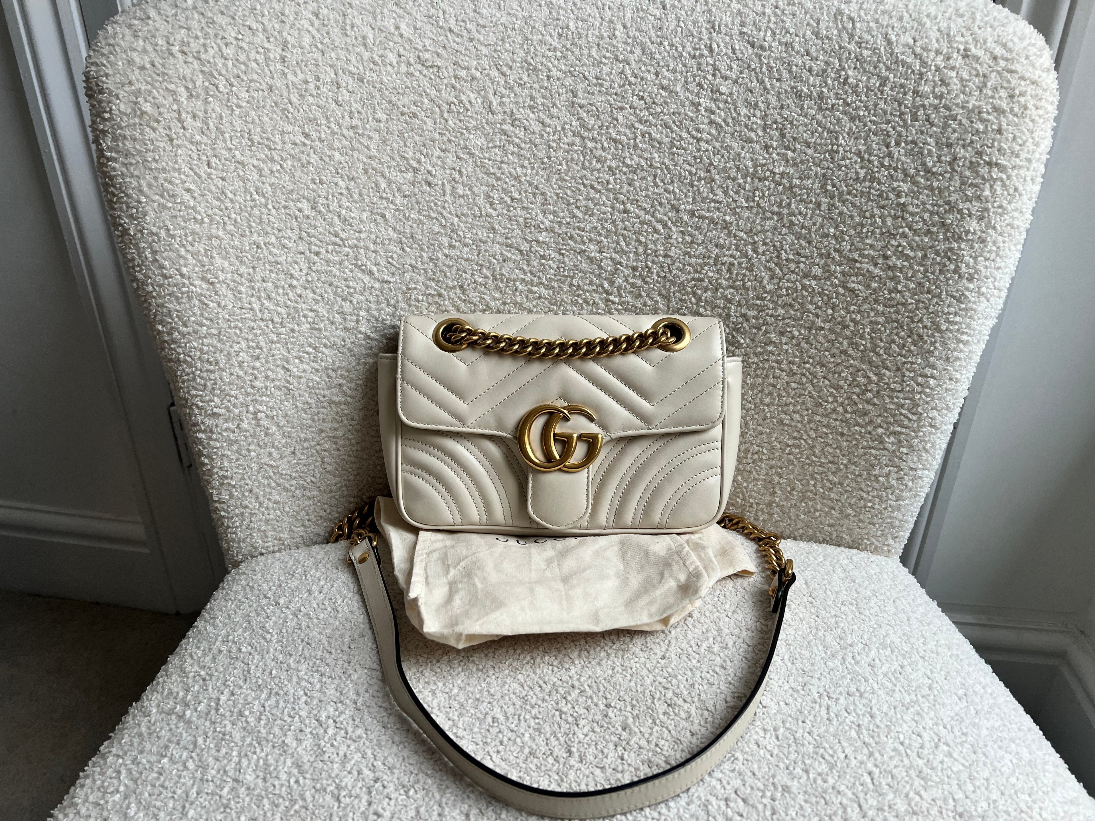 Gucci GG White Marmont Mini Shoulder Bag (RRP £1,890)