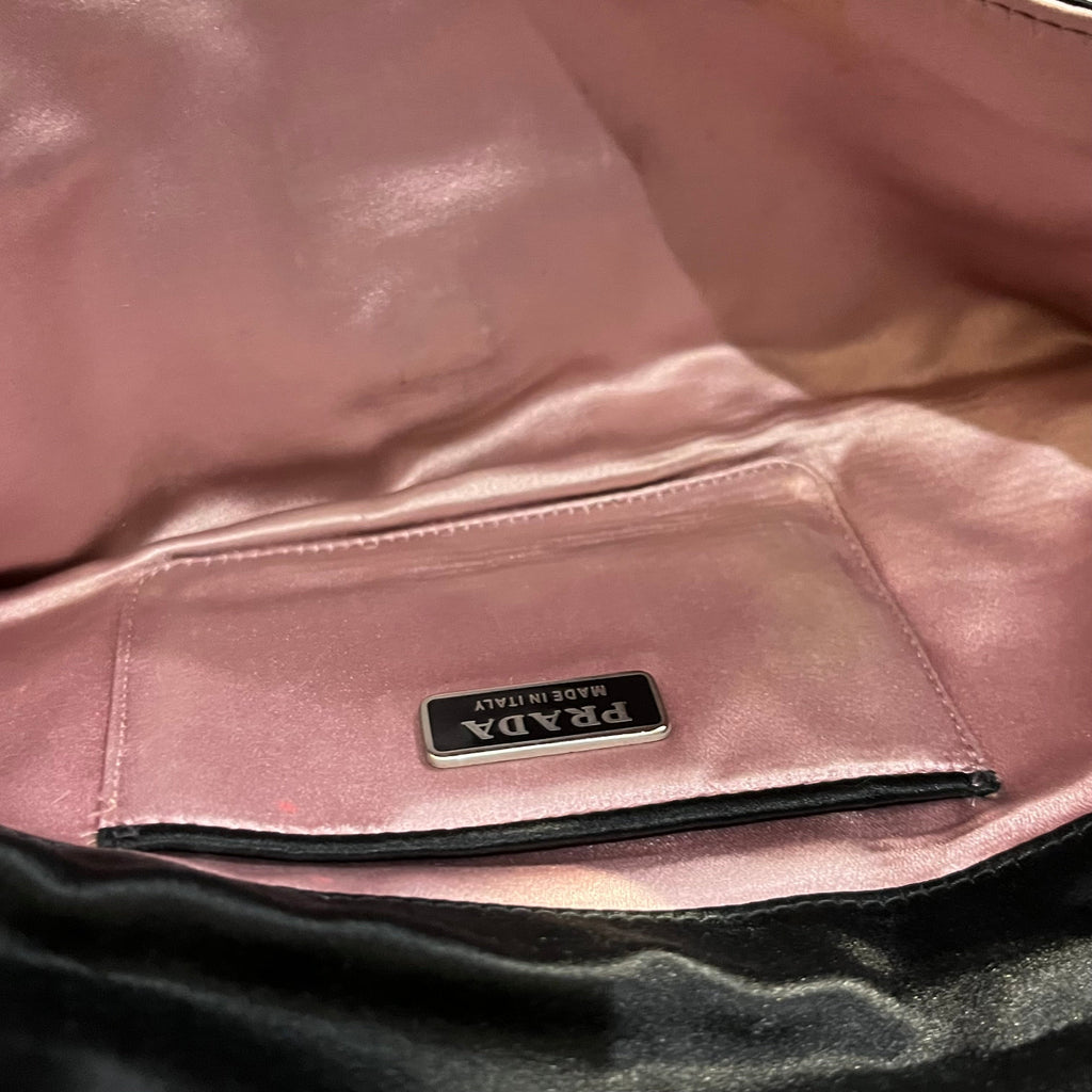 PRADA Black Raso Silk Clutch