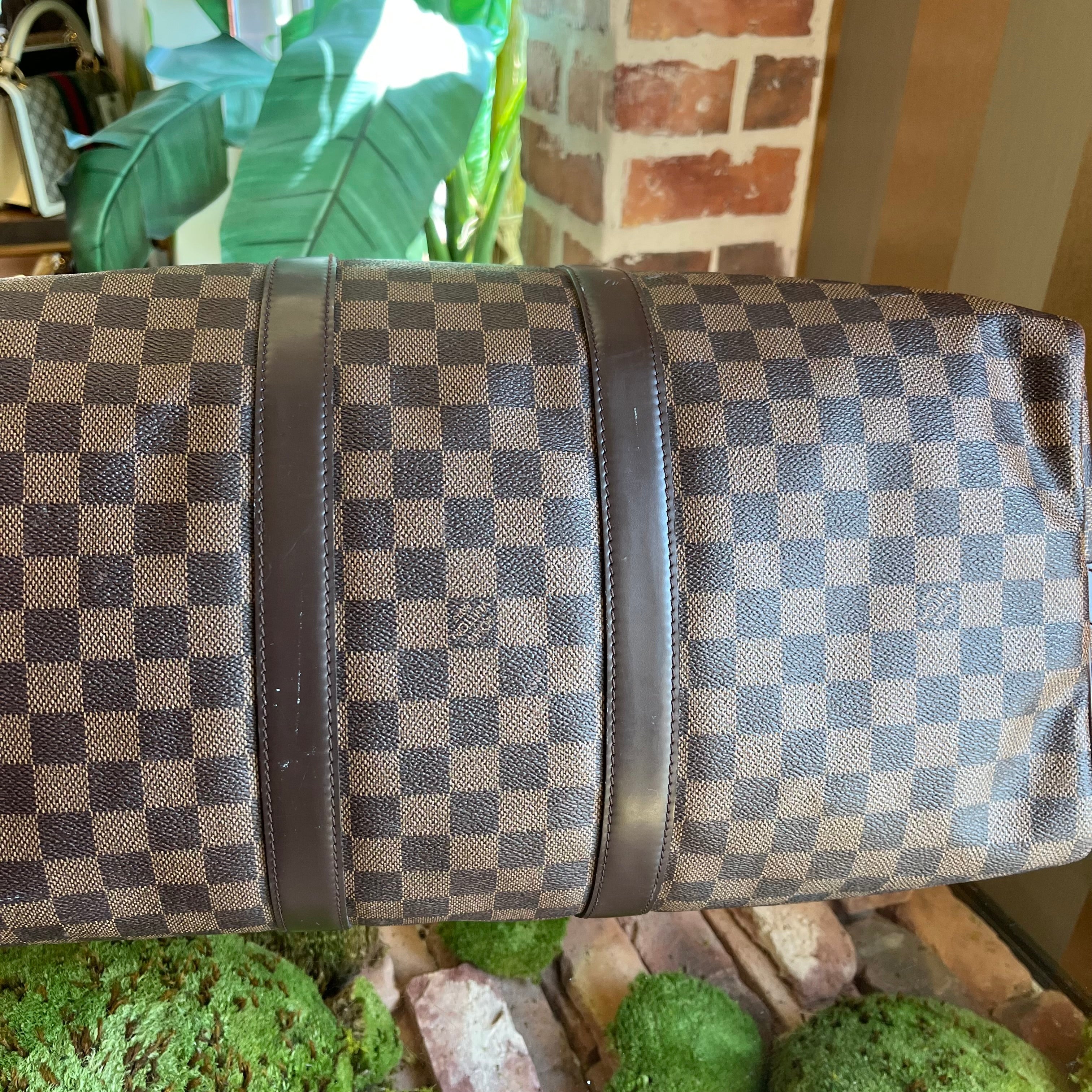 LOUIS VUITTON Keepall Bandoulière 45 Damier Ebene Canvas Weekend Bag