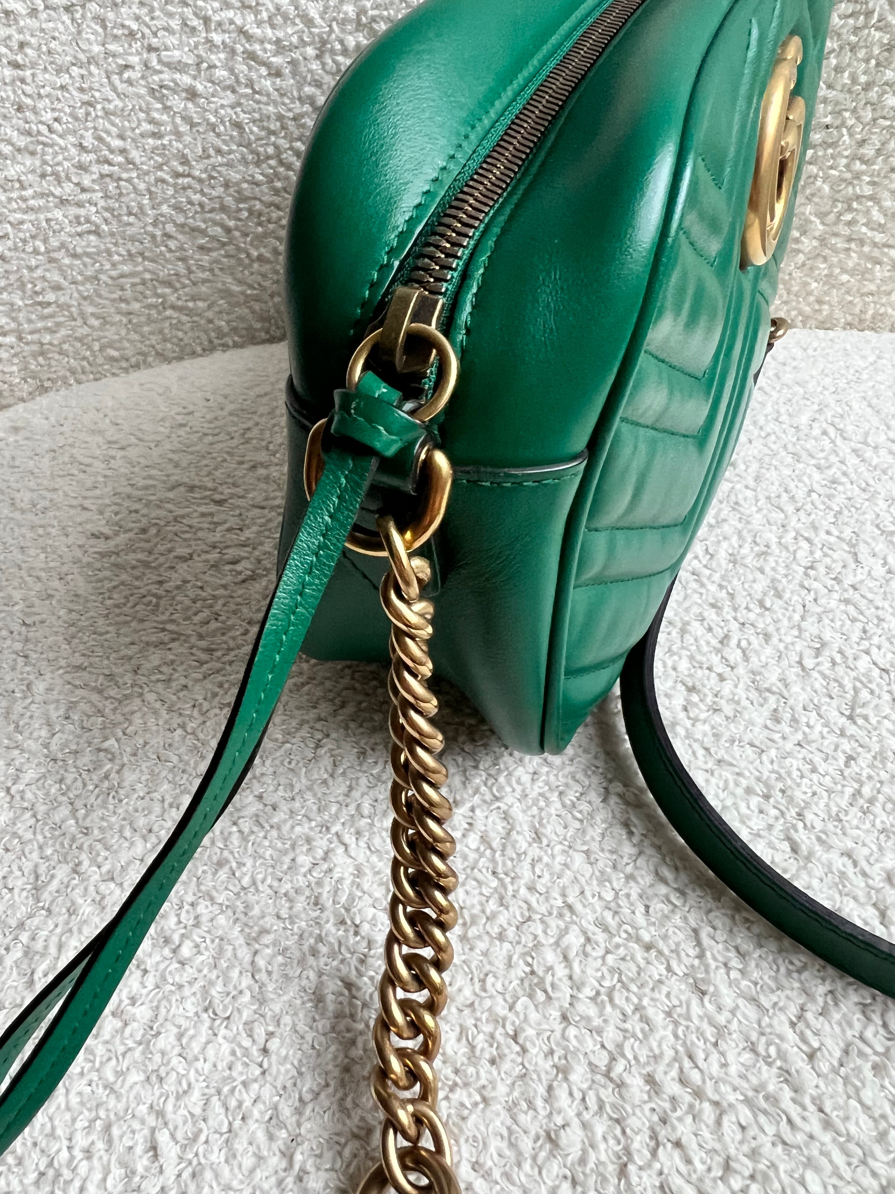 Gucci GG Green Marmont Small Shoulder Bag (RRP £1440)