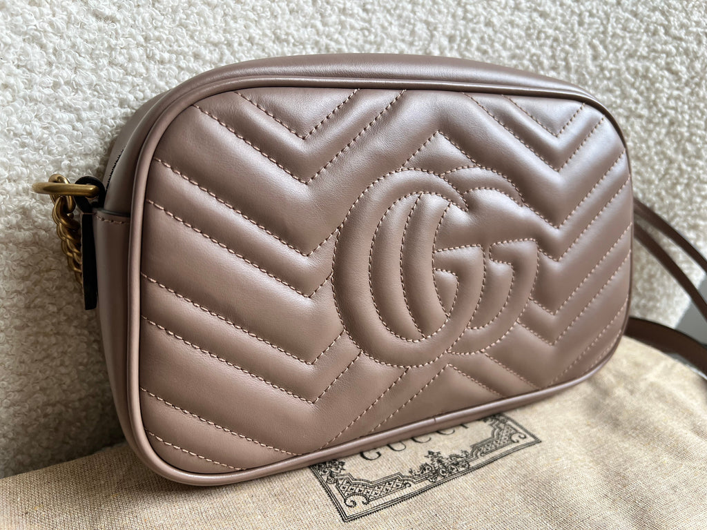 Gucci GG Marmont Porcelain Rose Small Shoulder Bag (RRP £1440)