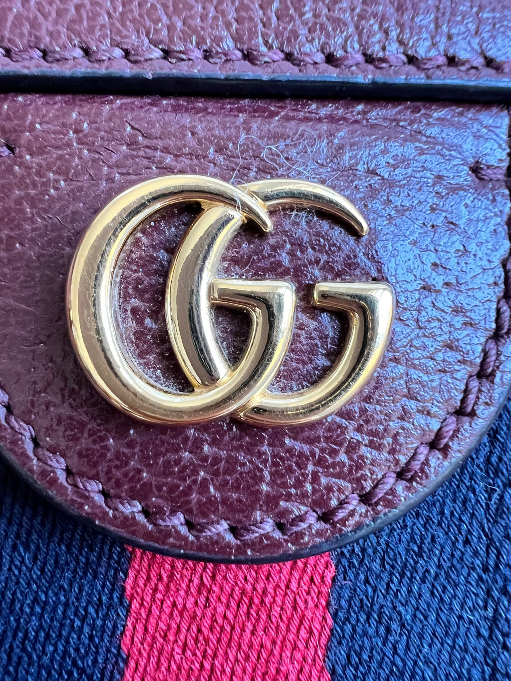 Gucci Burgundy Ophidia GG Supreme Medium Tote