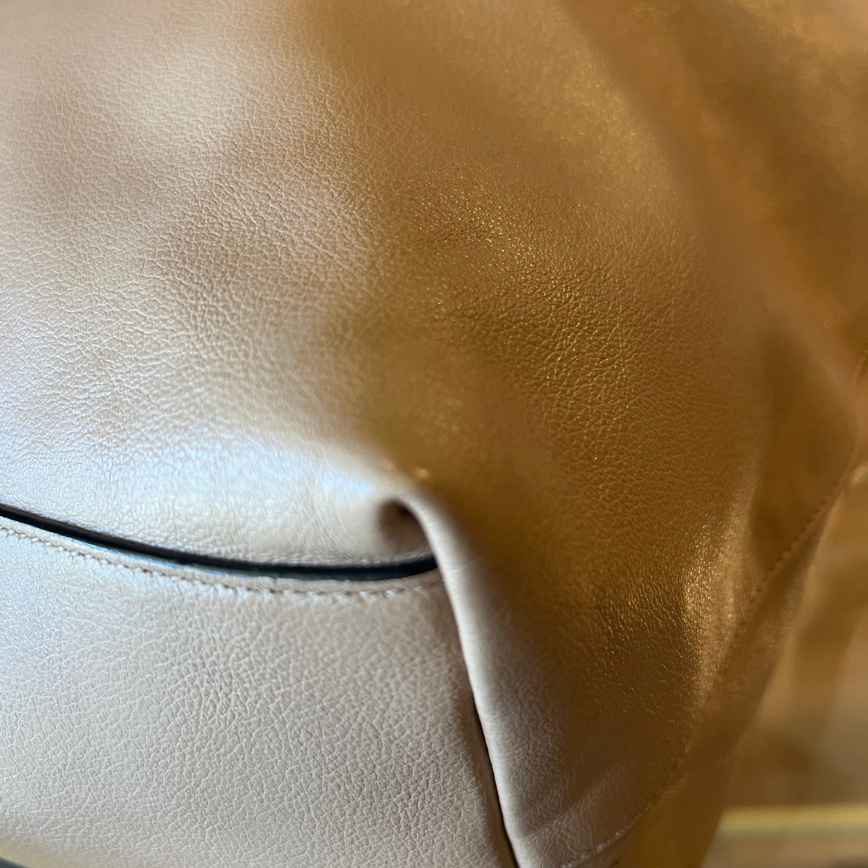PRADA Argilla Glacé Calf Leather Beige Tote Bag