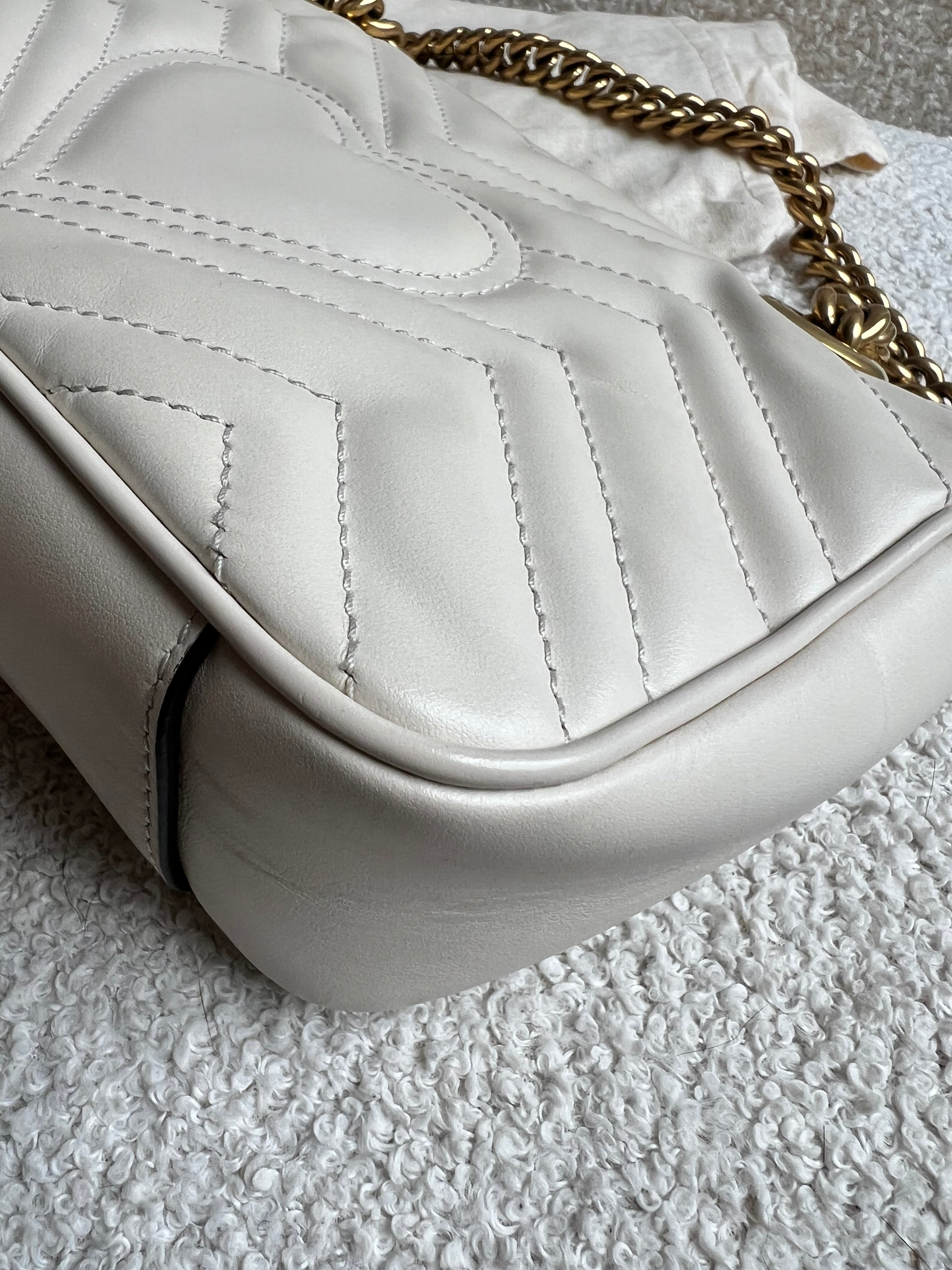 Gucci GG White Marmont Mini Shoulder Bag (RRP £1,890)