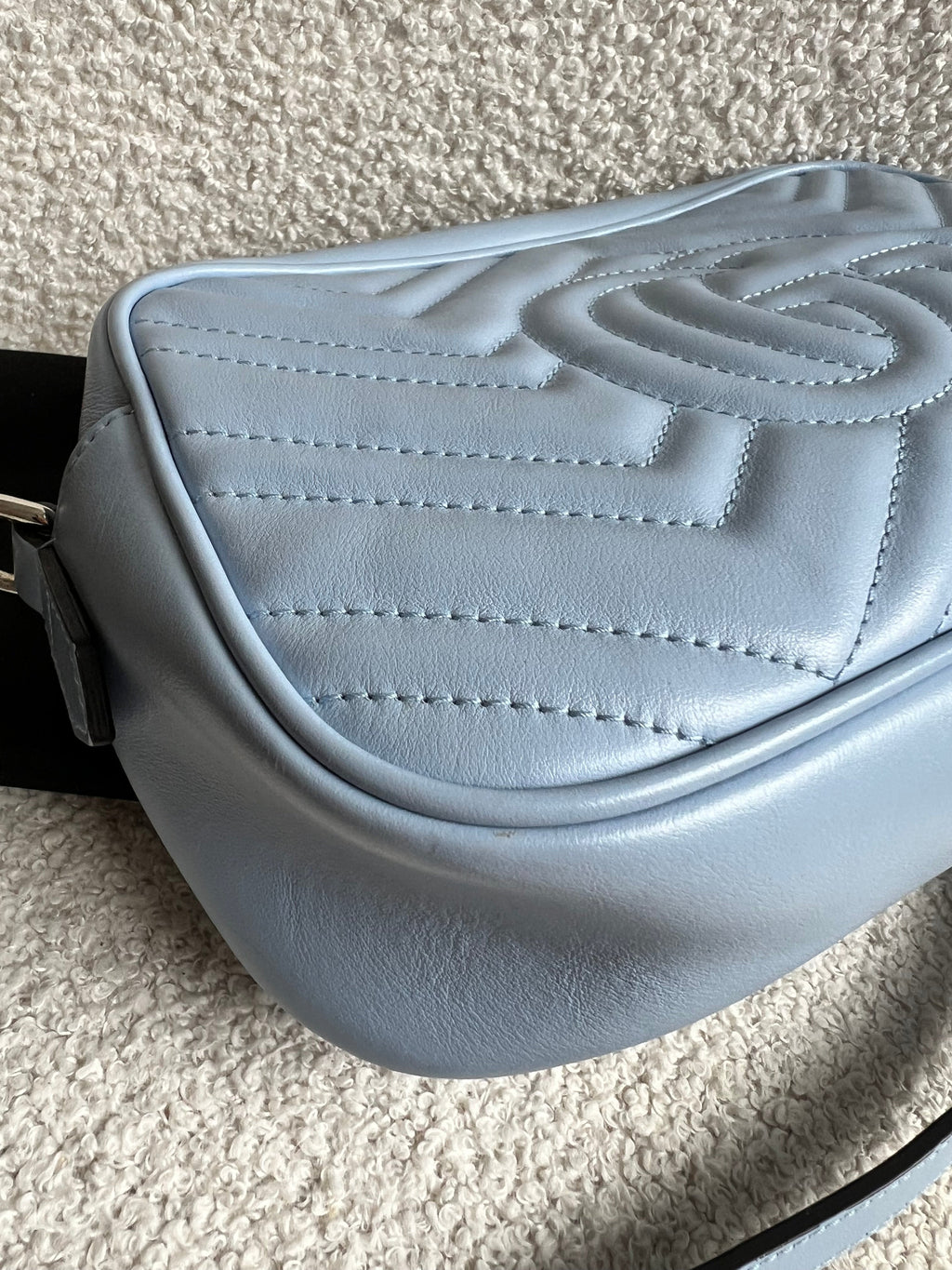 Gucci GG Pale Blue Marmont Small Shoulder Bag (RRP £1440)