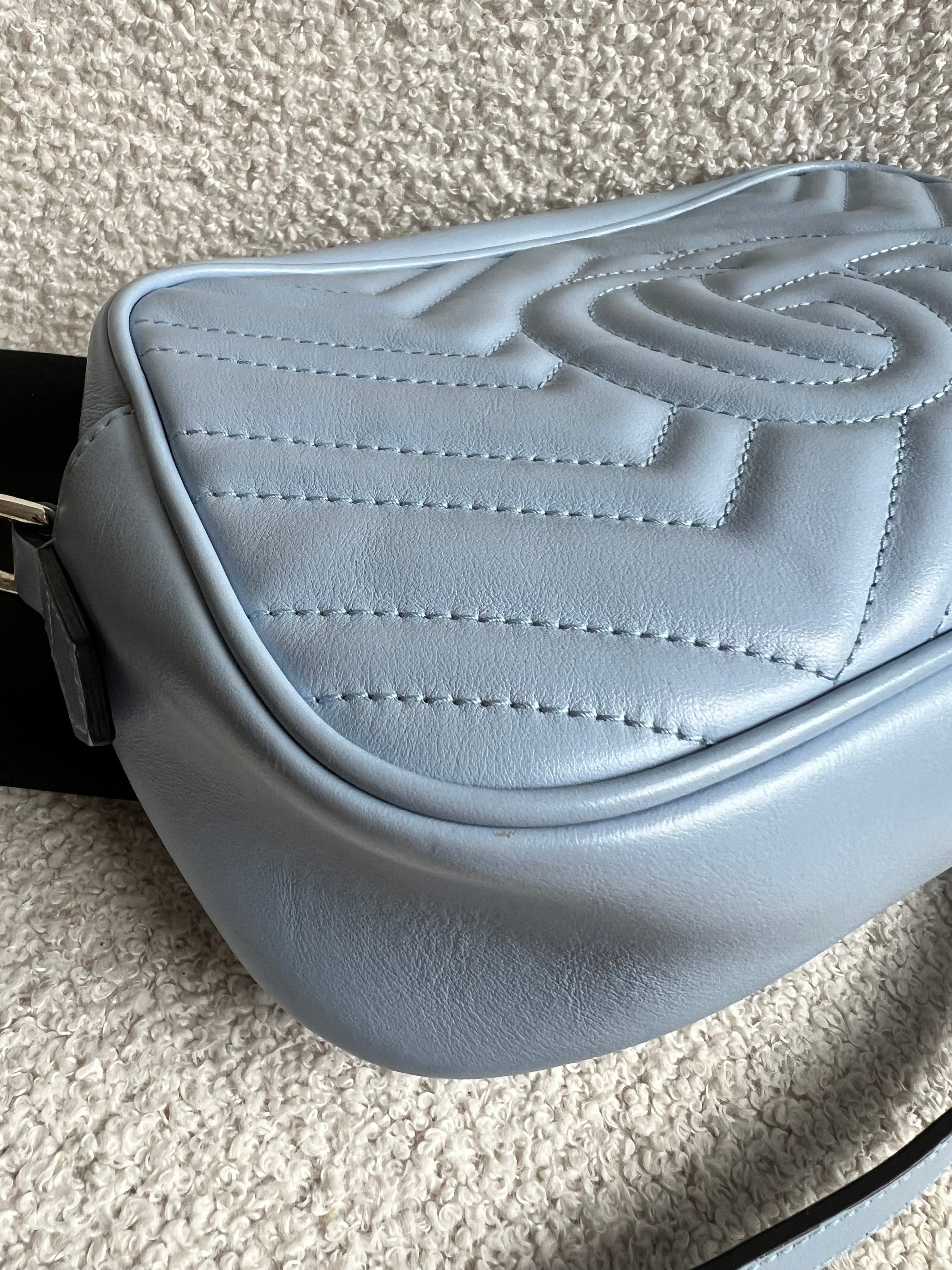 Gucci GG Pale Blue Marmont Small Shoulder Bag (RRP £1440)