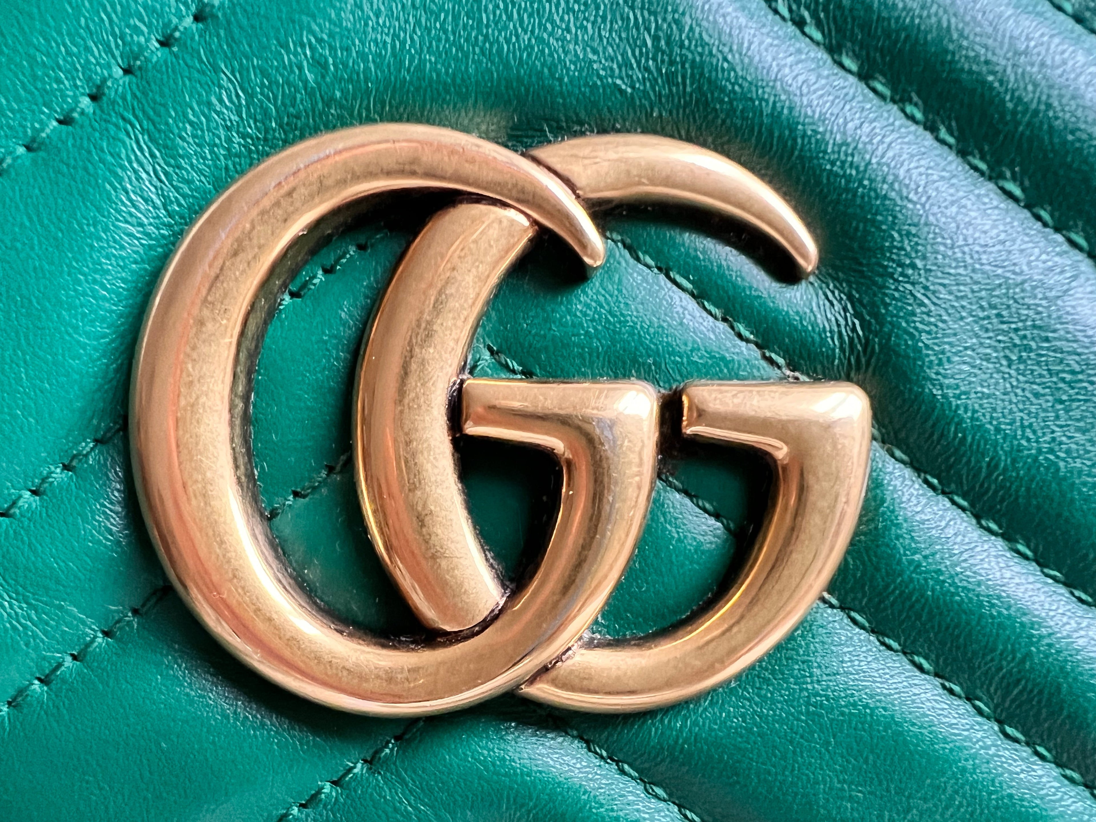 Gucci GG Green Marmont Small Shoulder Bag (RRP £1440)