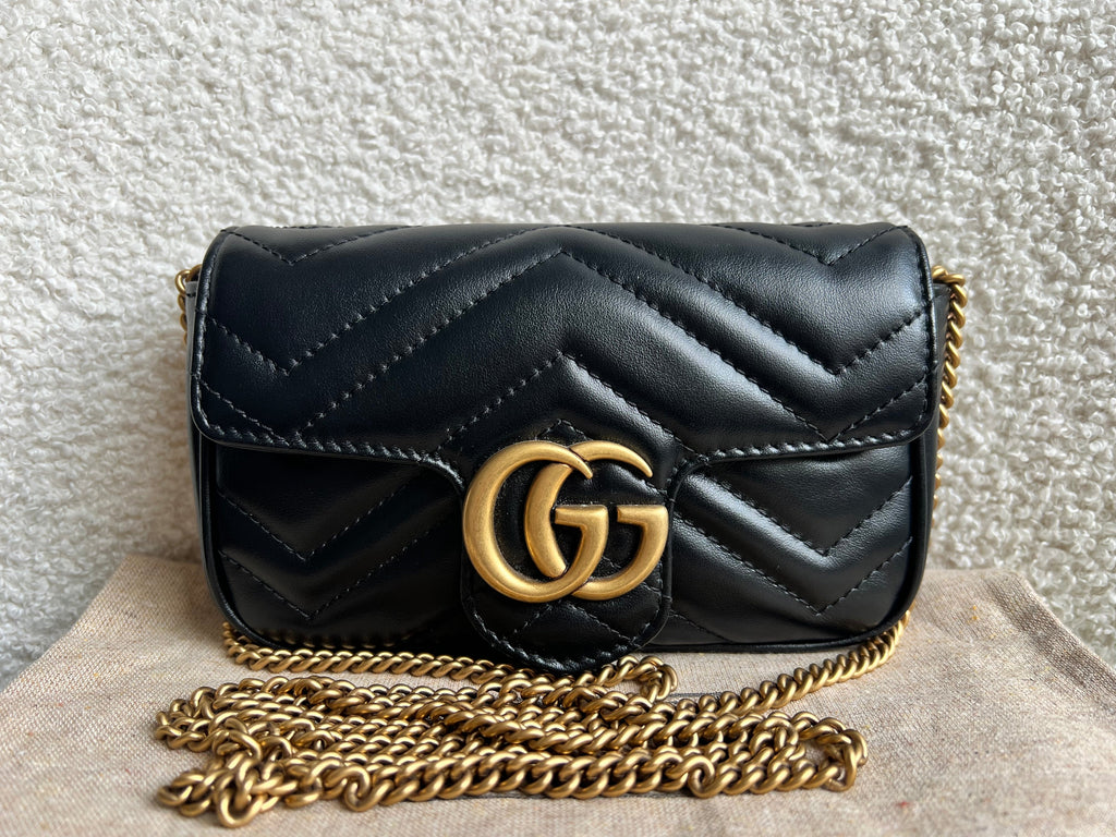 Gucci GG Black Marmont Super Mini Shoulder Bag (RRP £985)