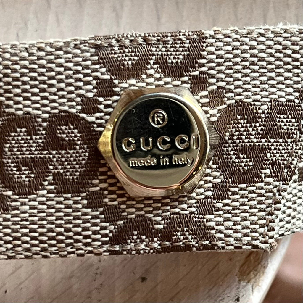 GUCCI GG Canvas Beige Guccissima Heels SZ 6.5