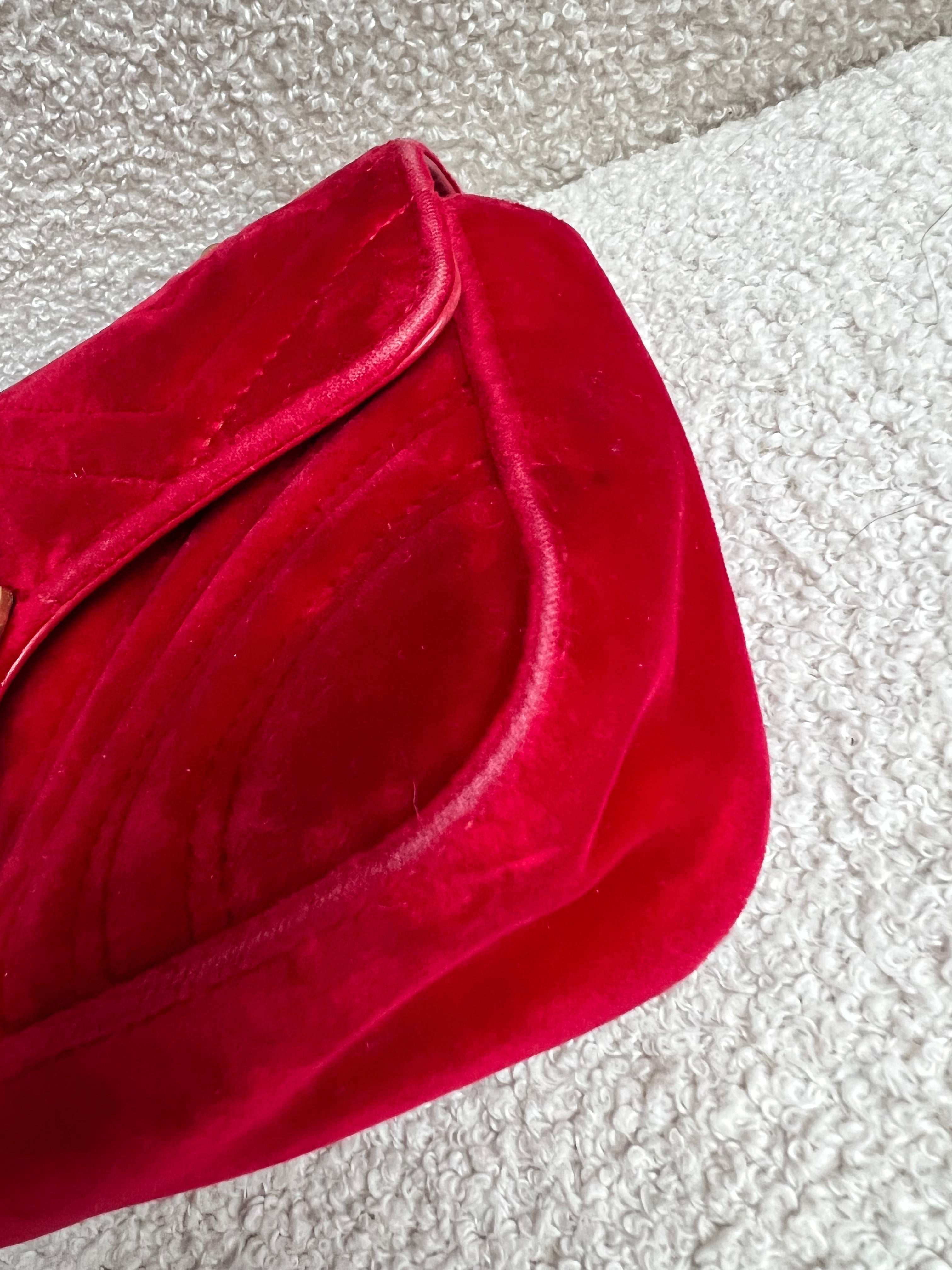 Gucci GG Mini Red Velvet Marmont Mini Shoulder Bag (RRP £1295)