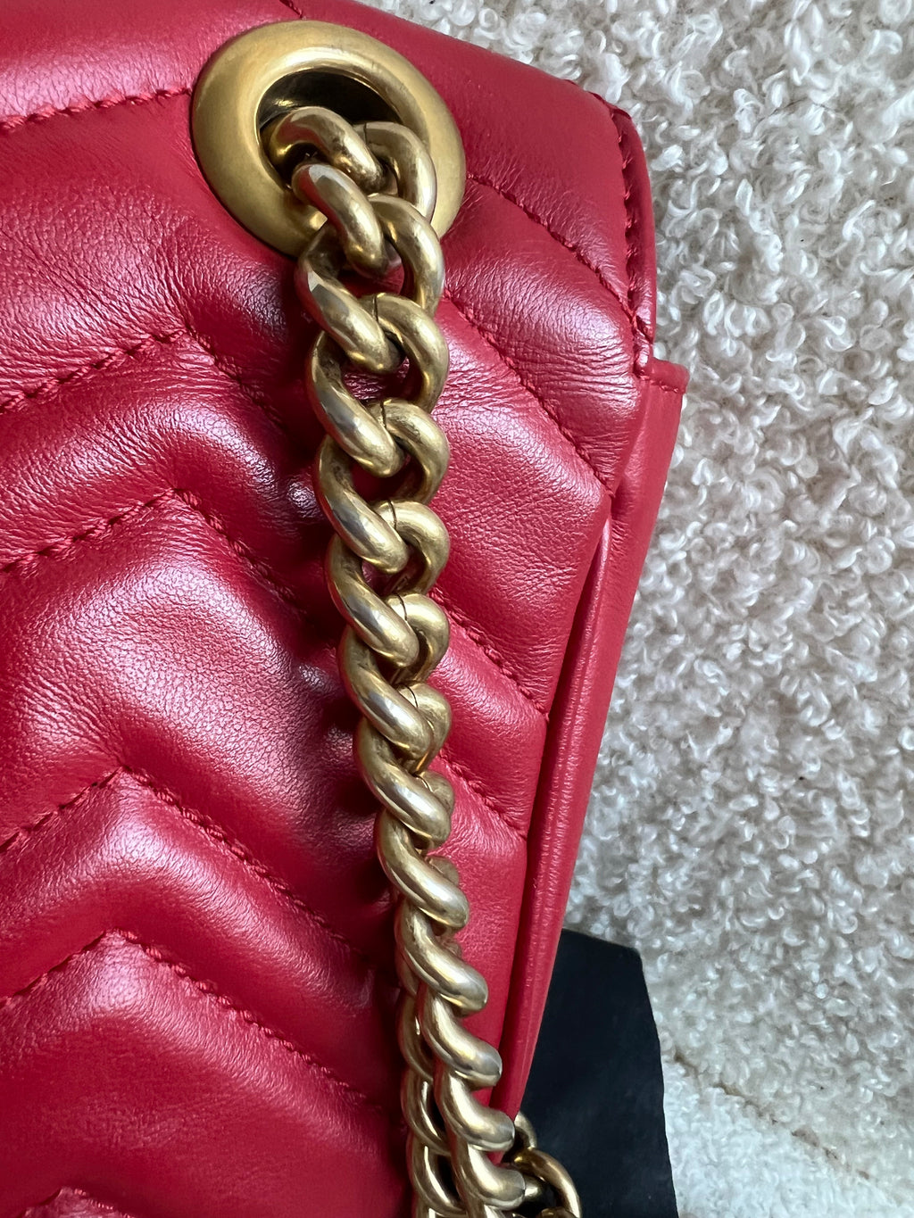 Gucci GG Hibiscus Red Marmont Mini Shoulder Bag (RRP £1,890)