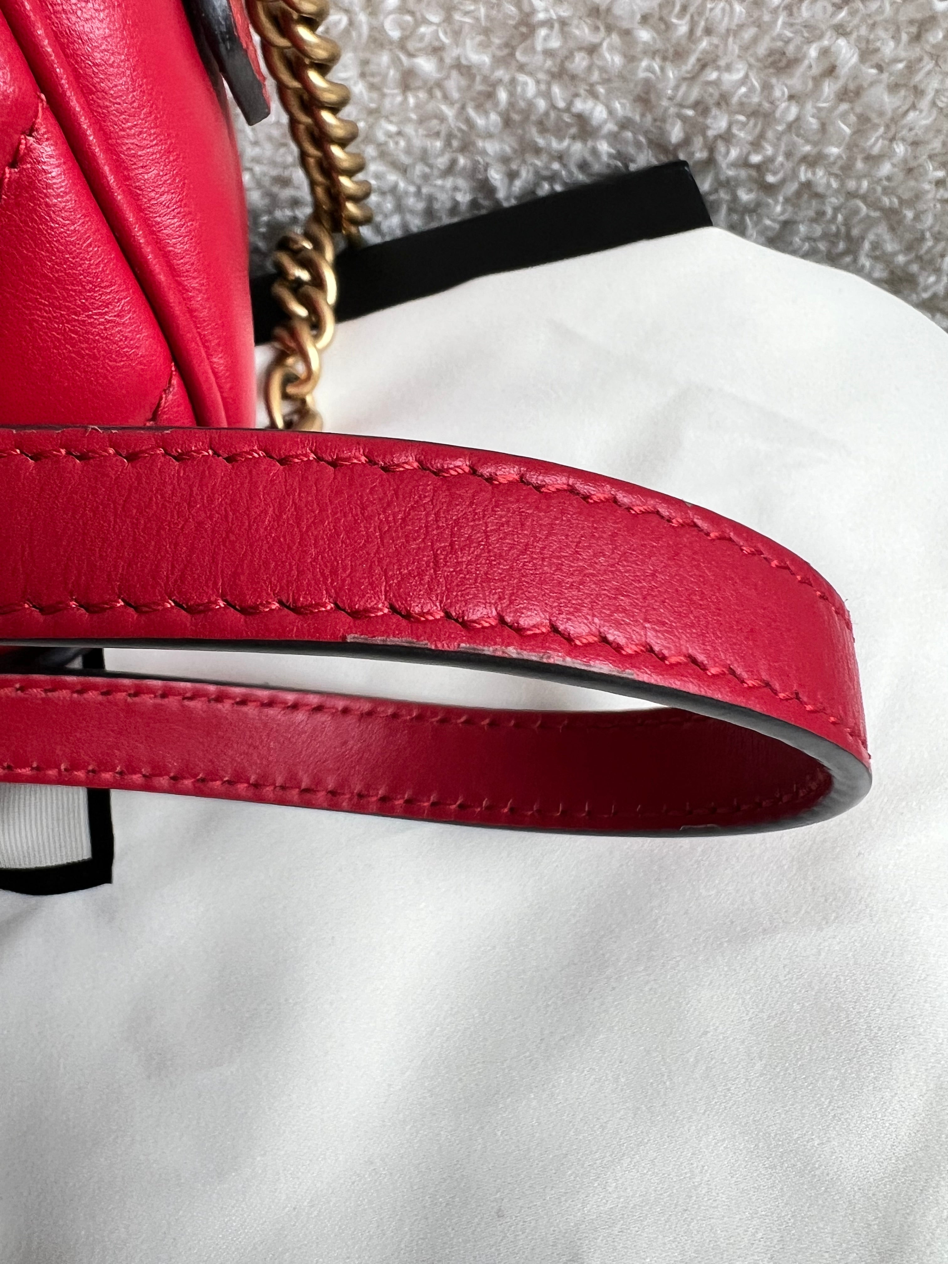 Gucci GG Hibiscus Red Marmont Mini Shoulder Bag (RRP £1360)