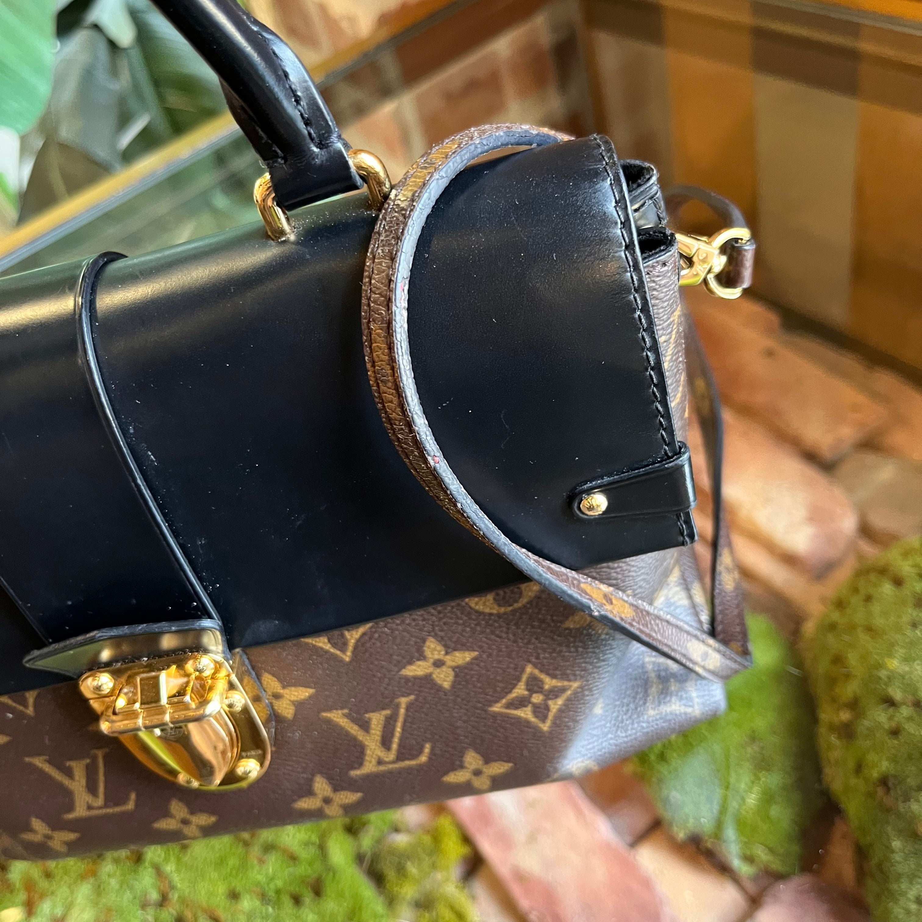 LOUIS VUITTON One Handle Noir Monogram Canvas Top Handle Bag