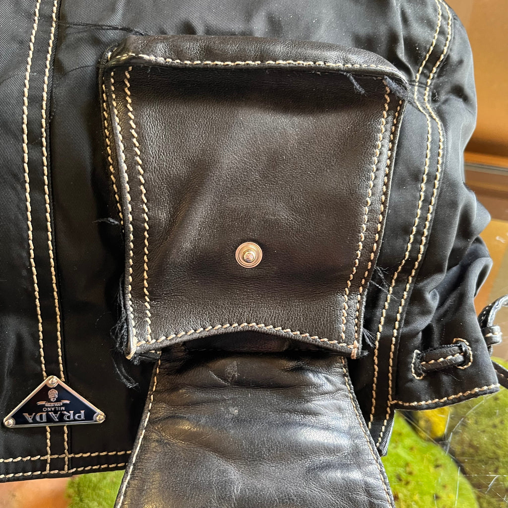 PRADA Vintage Black Nylon Multipocket Shoulder Bag