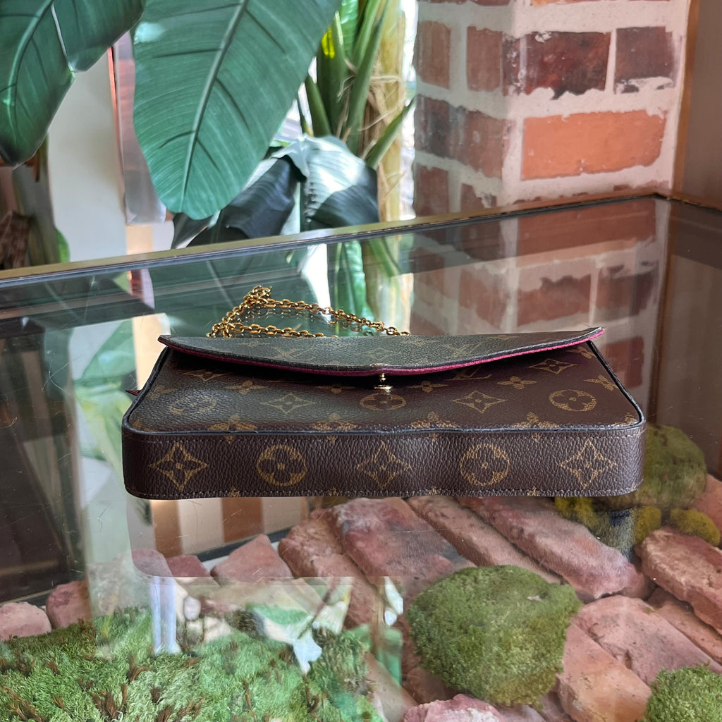 LOUIS VUITTON Felicie Pochette Brown Monogram Canvas Crossbody
