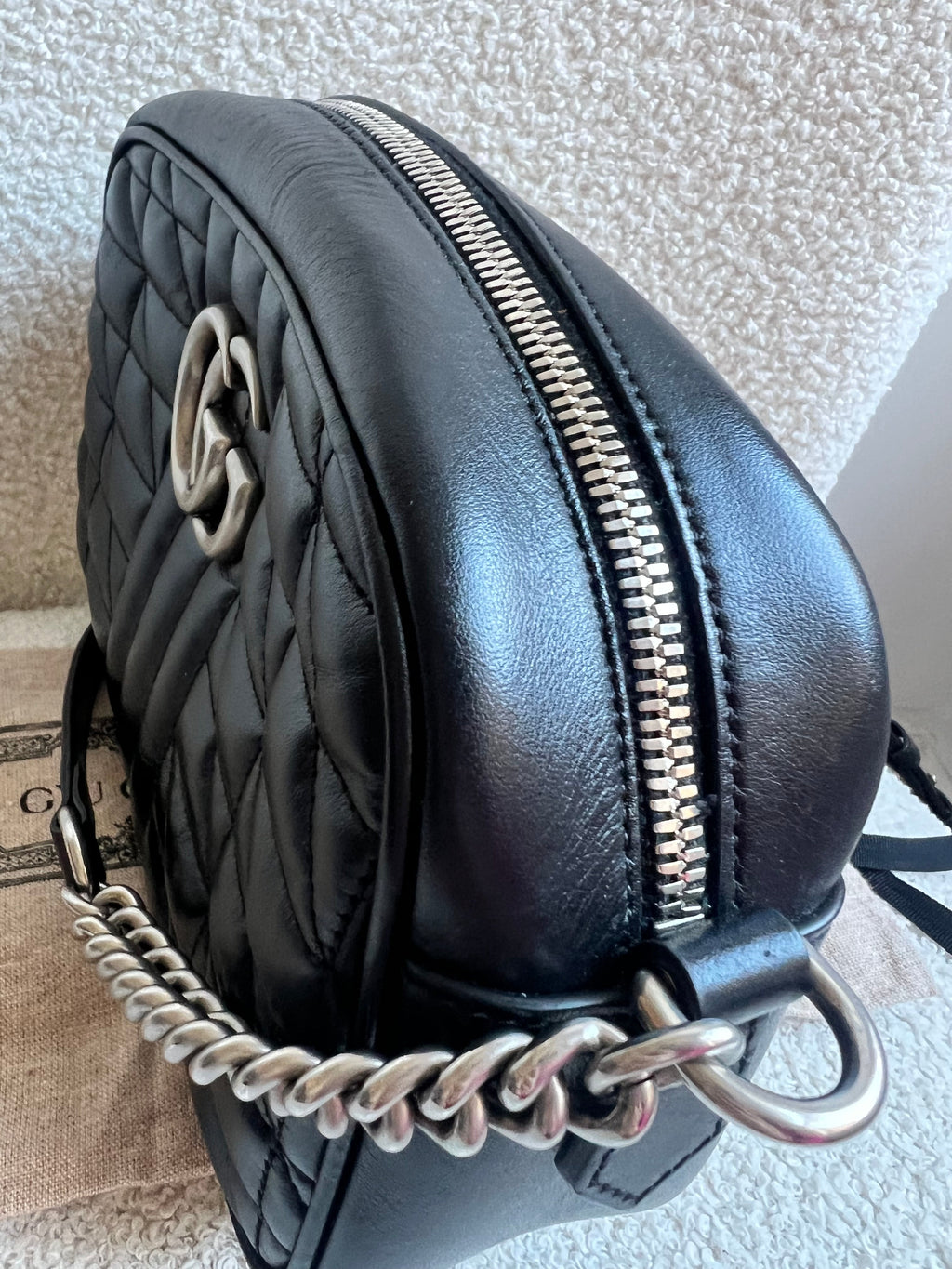 Gucci Aria GG Black Marmont Small Shoulder Bag (RRP £1440)