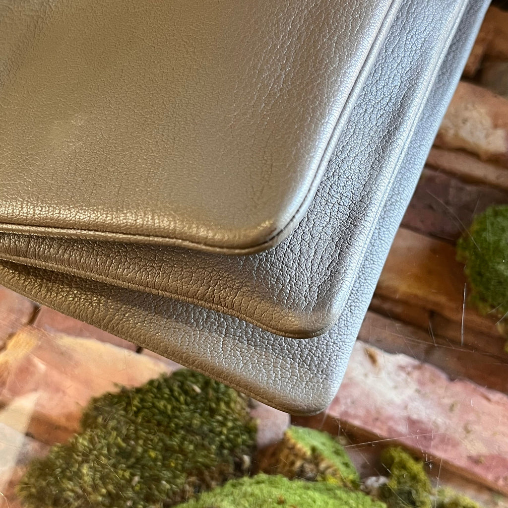 CELINE Trio Small Gray Pebbled Leather Crossbody Bag