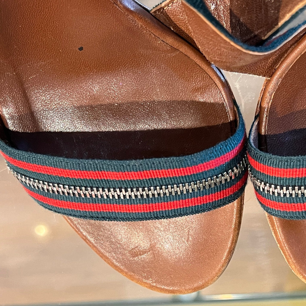 GUCCI  Zip Web Lifford Platform Sandals 36.5