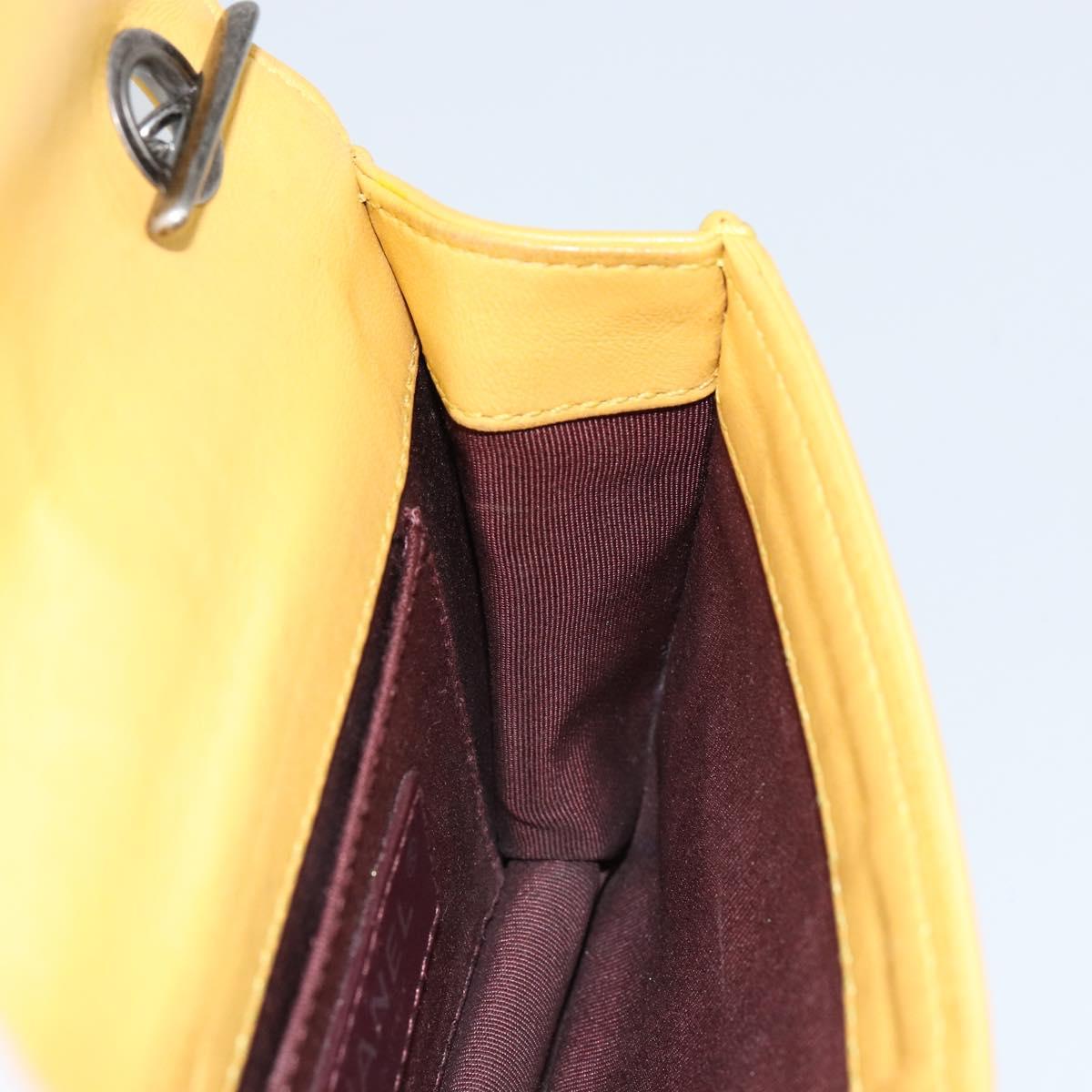 Chanel Boy Brick Flap Bag Lambskin And Plexiglass Yellow Leather Clutche & Pouche Bag (Pre-Owned)