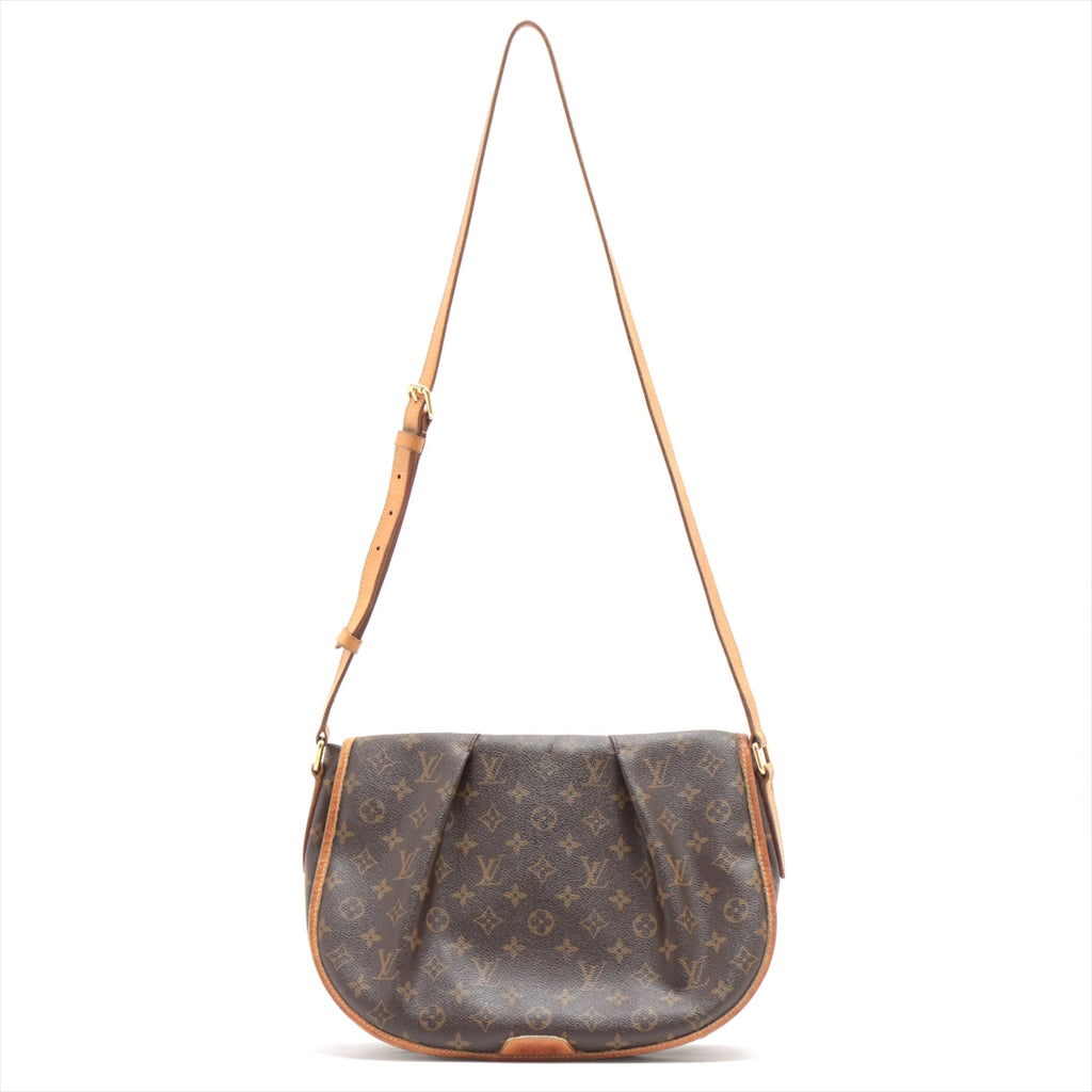 Louis Vuitton Menilmontant Handbag Monogram Canvas Brown Canvas Crossbody Bag Bag (Pre-Owned)