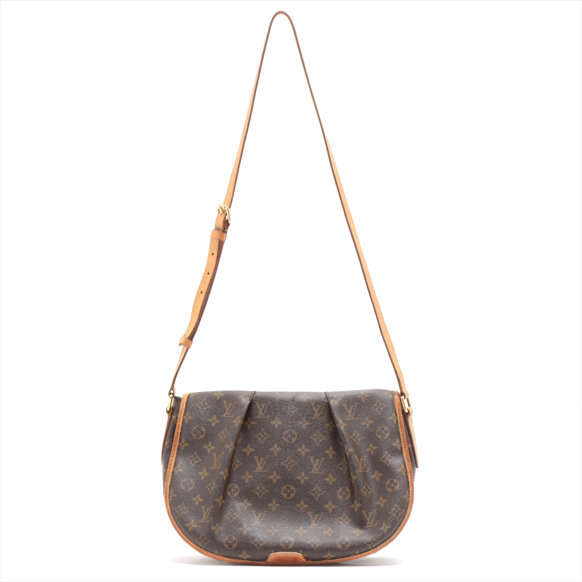 Louis Vuitton Menilmontant Handbag Monogram Canvas Brown Canvas Crossbody Bag Bag (Pre-Owned)