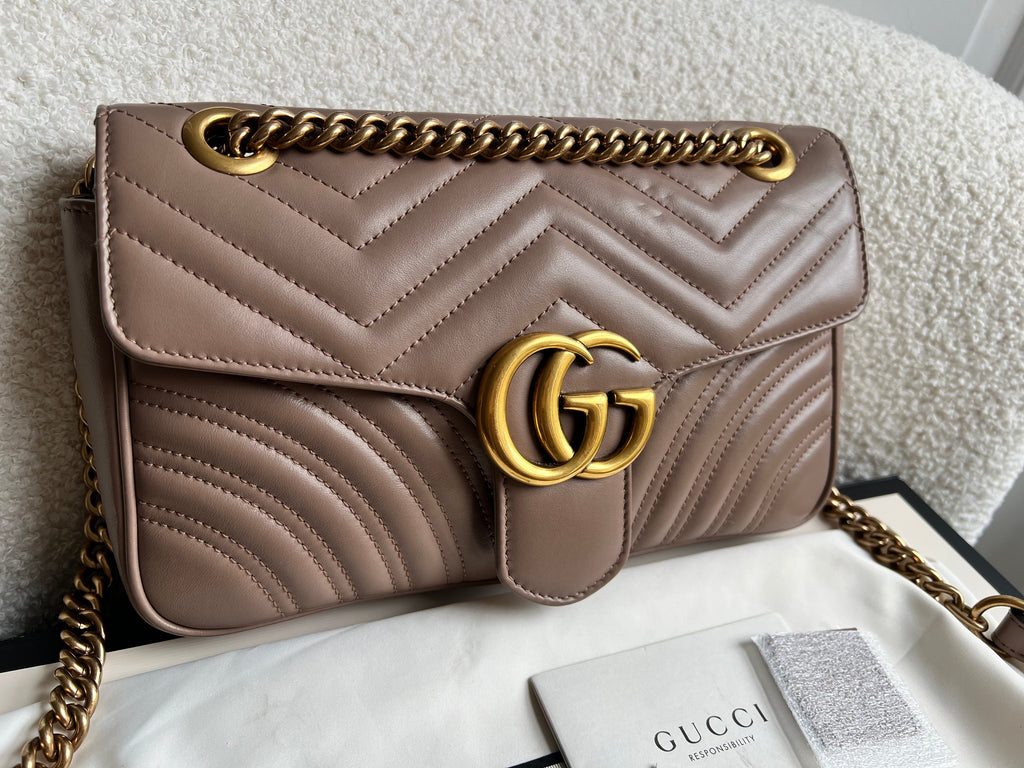 Gucci GG Dusty Pink Marmont Small Shoulder Bag (RRP £2070)