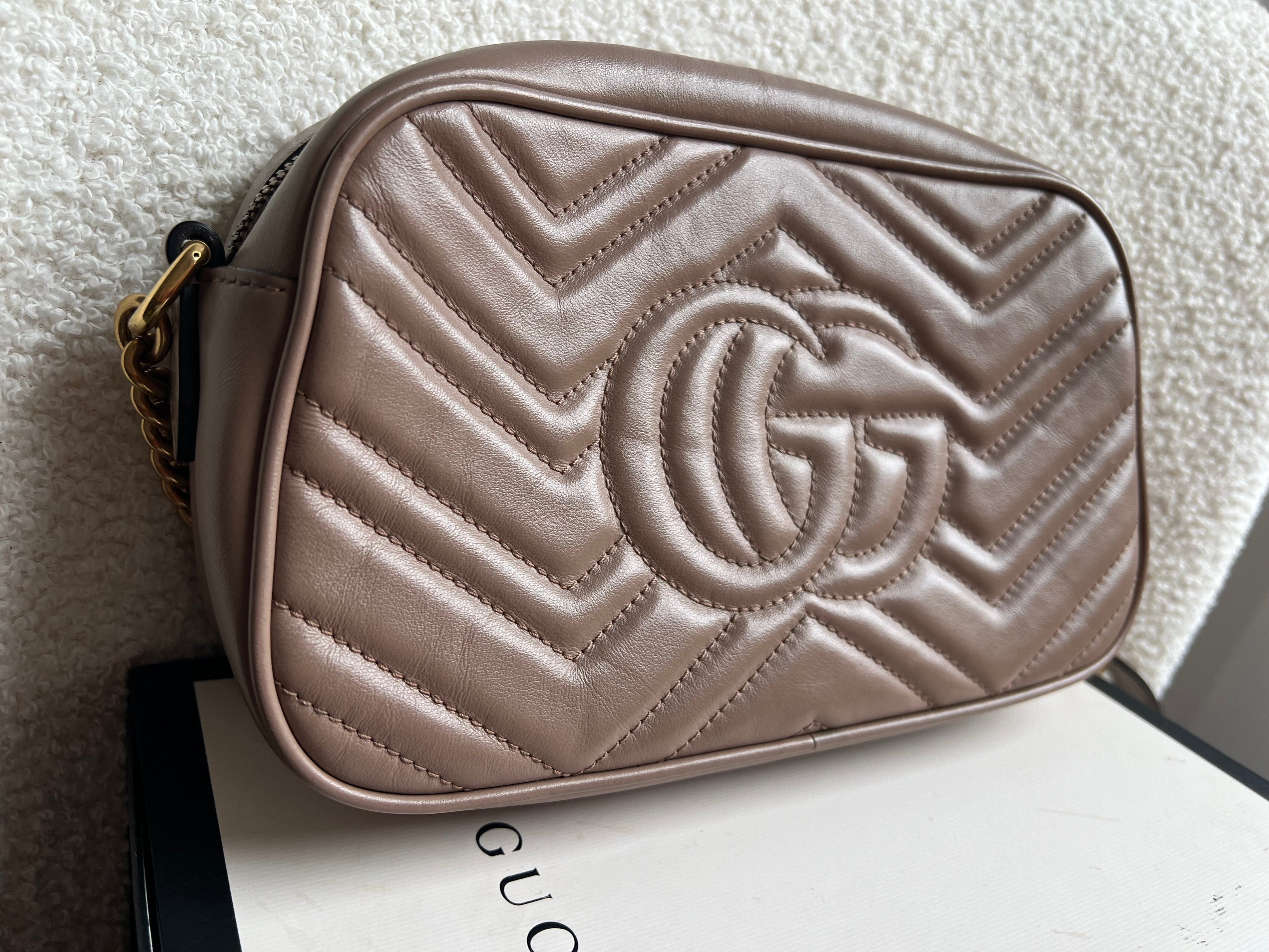 Gucci GG Marmont Dusty Pink Small Shoulder Bag (RRP £1440)