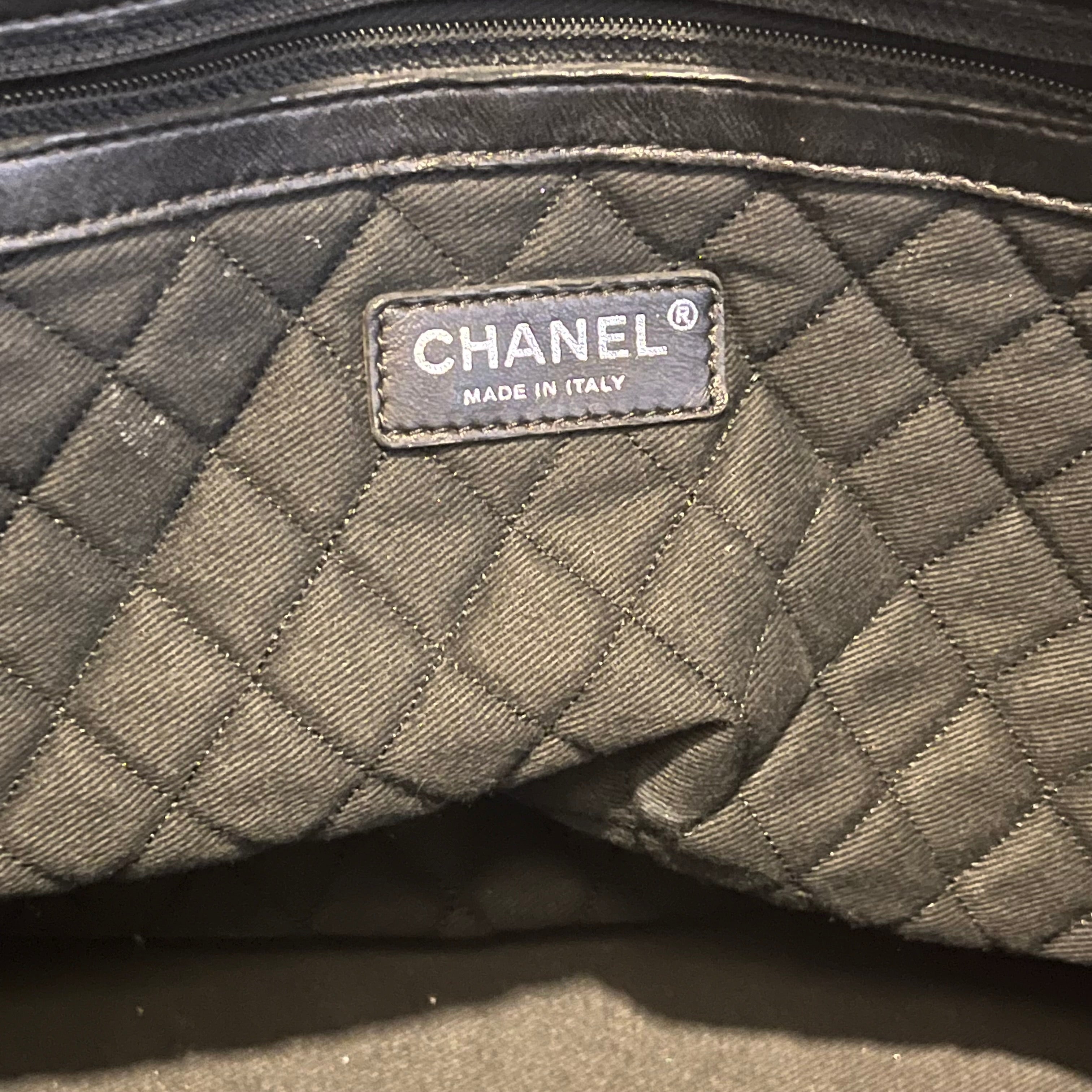 CHANEL Rue de Cambon Large Black Caviar Leather Bowling Bag
